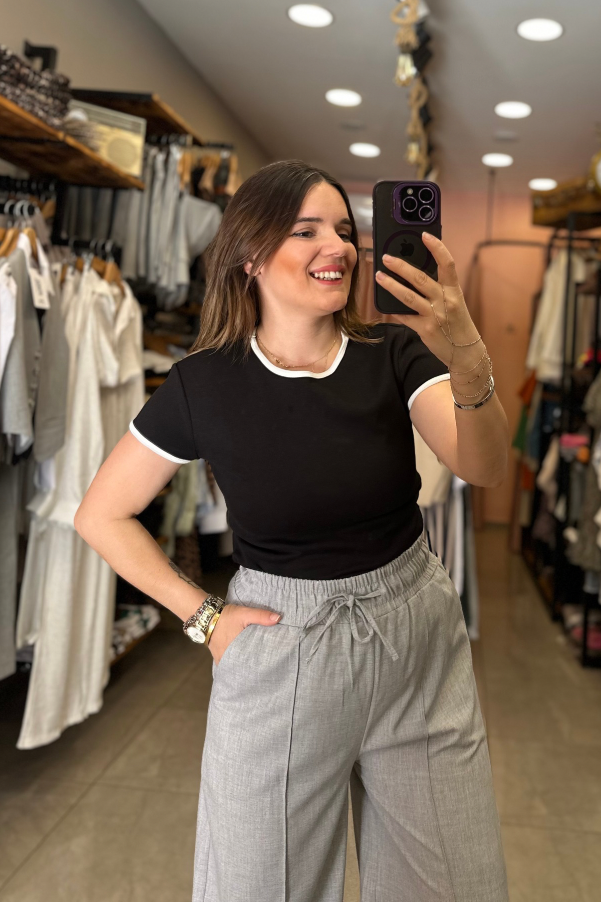 M.Dutti Kısa Kollu Siyah Basic