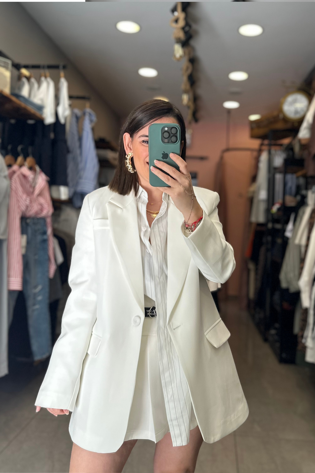 Marka Model Blazer Ceket - Beyaz