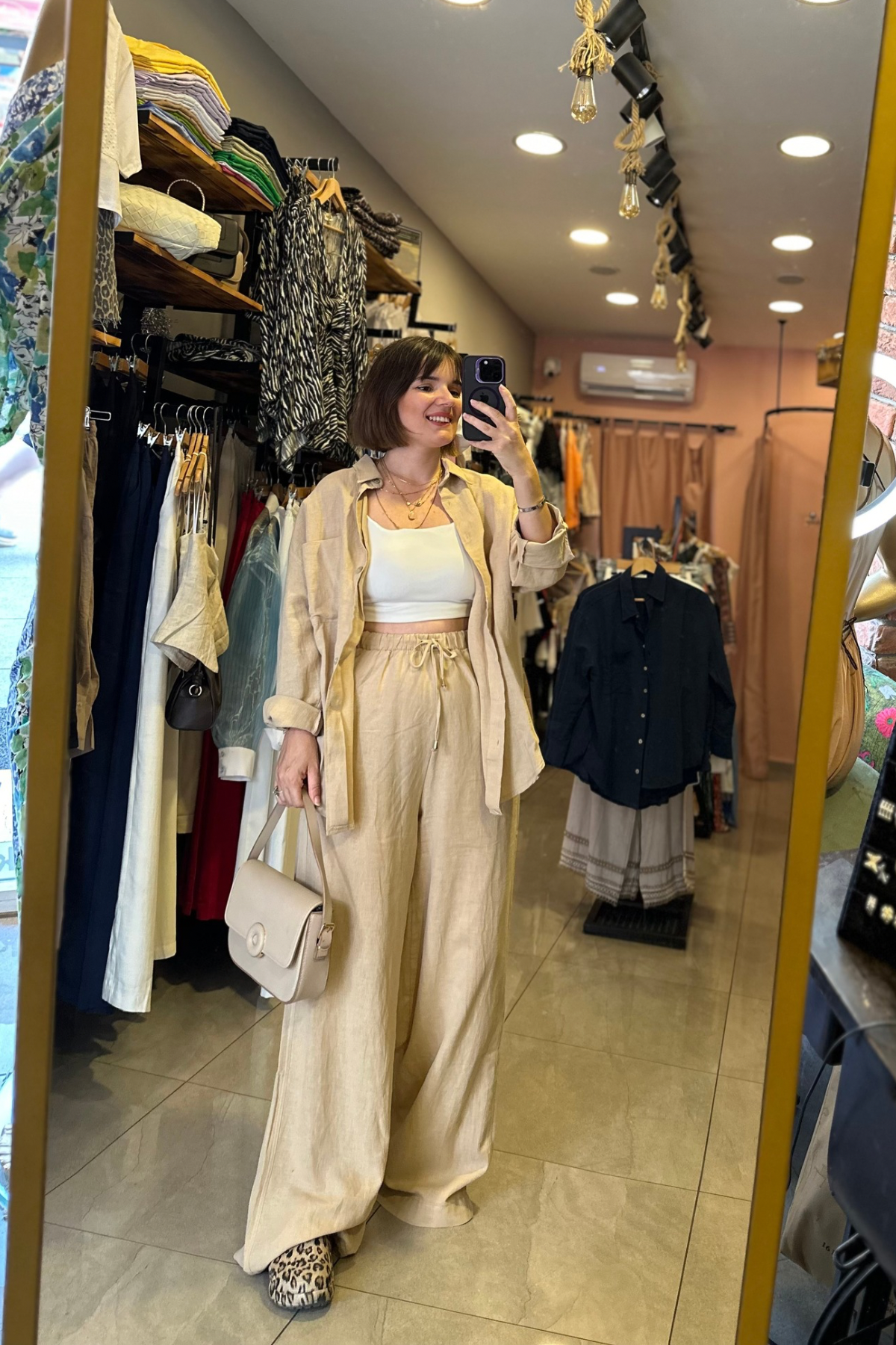 Marka Model Keten Takım - Bej