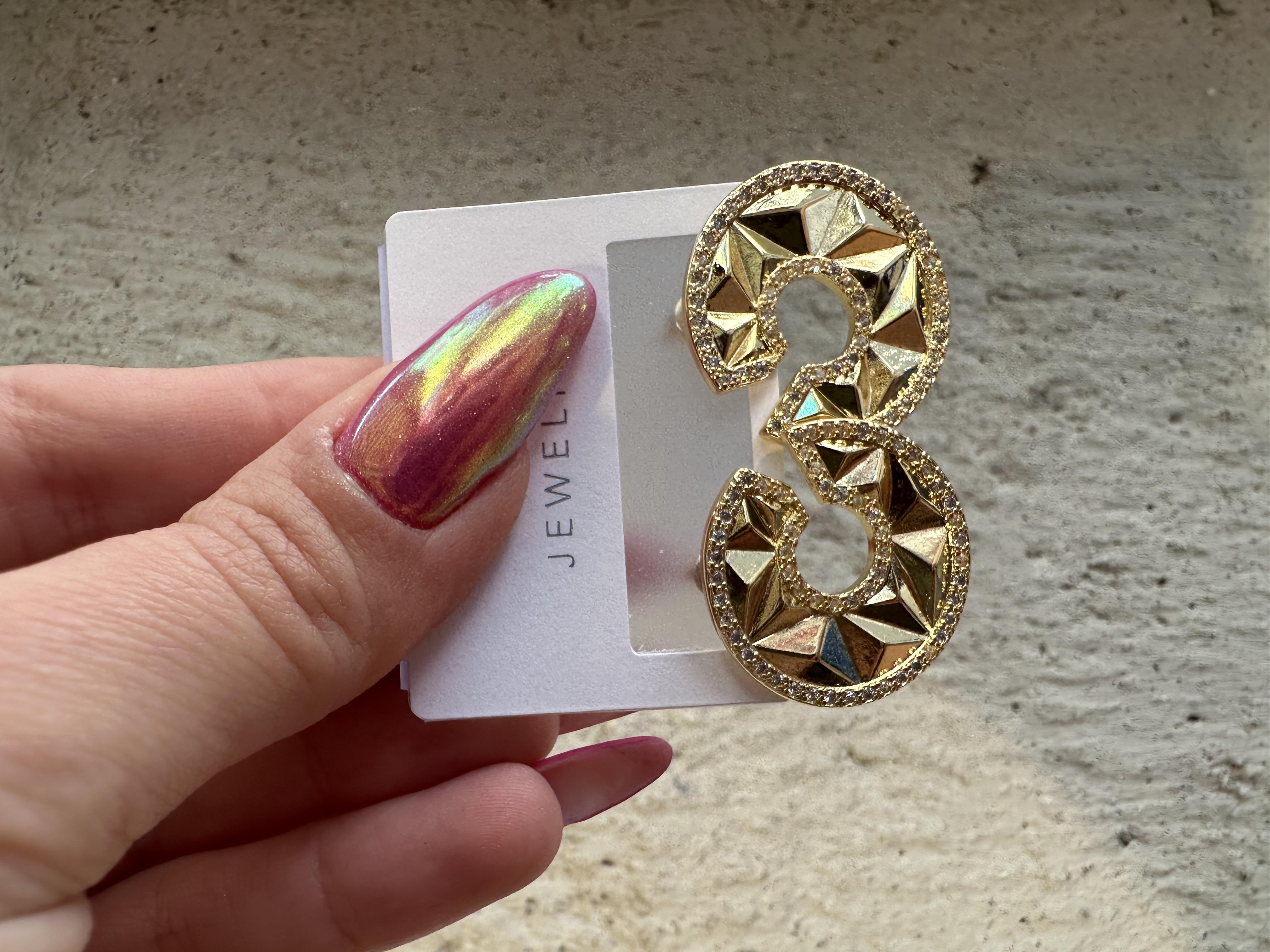 Marka Model Zirkon  Gold Plaka Küpe