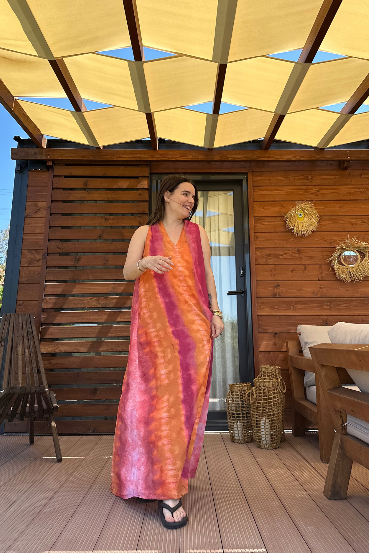 Maxi Batik Elbise Fuşya