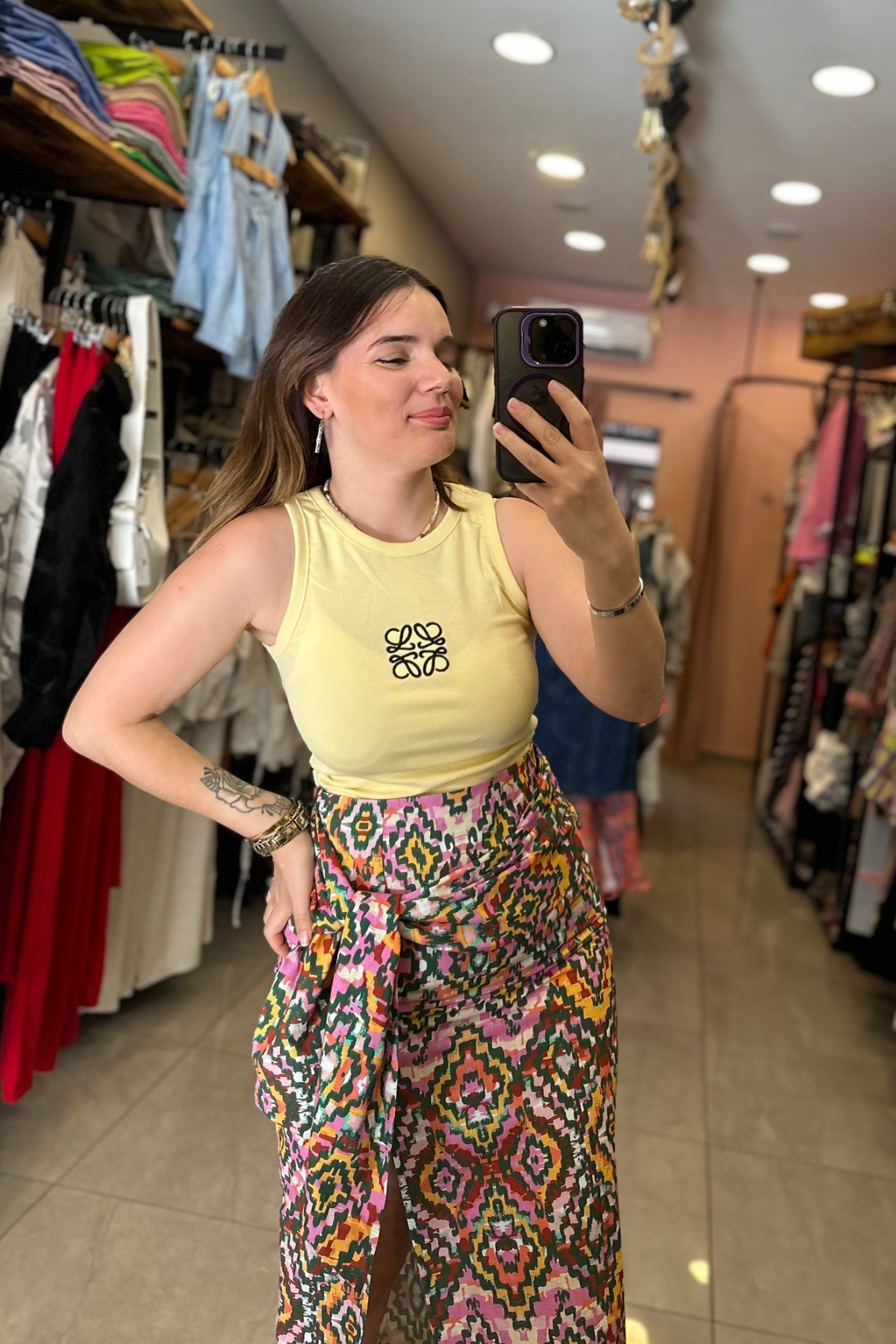 Nakış işlemeli Atlet / sarı