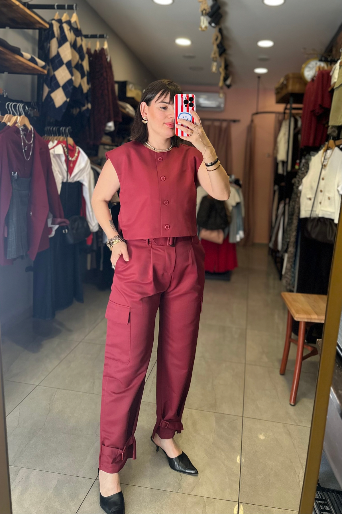 Orijinal Marka Bordo İkili Takım 