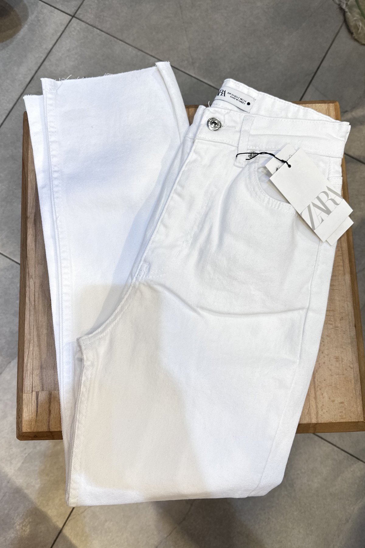 Orj Marka Kesik Paça Boyfit - Beyaz