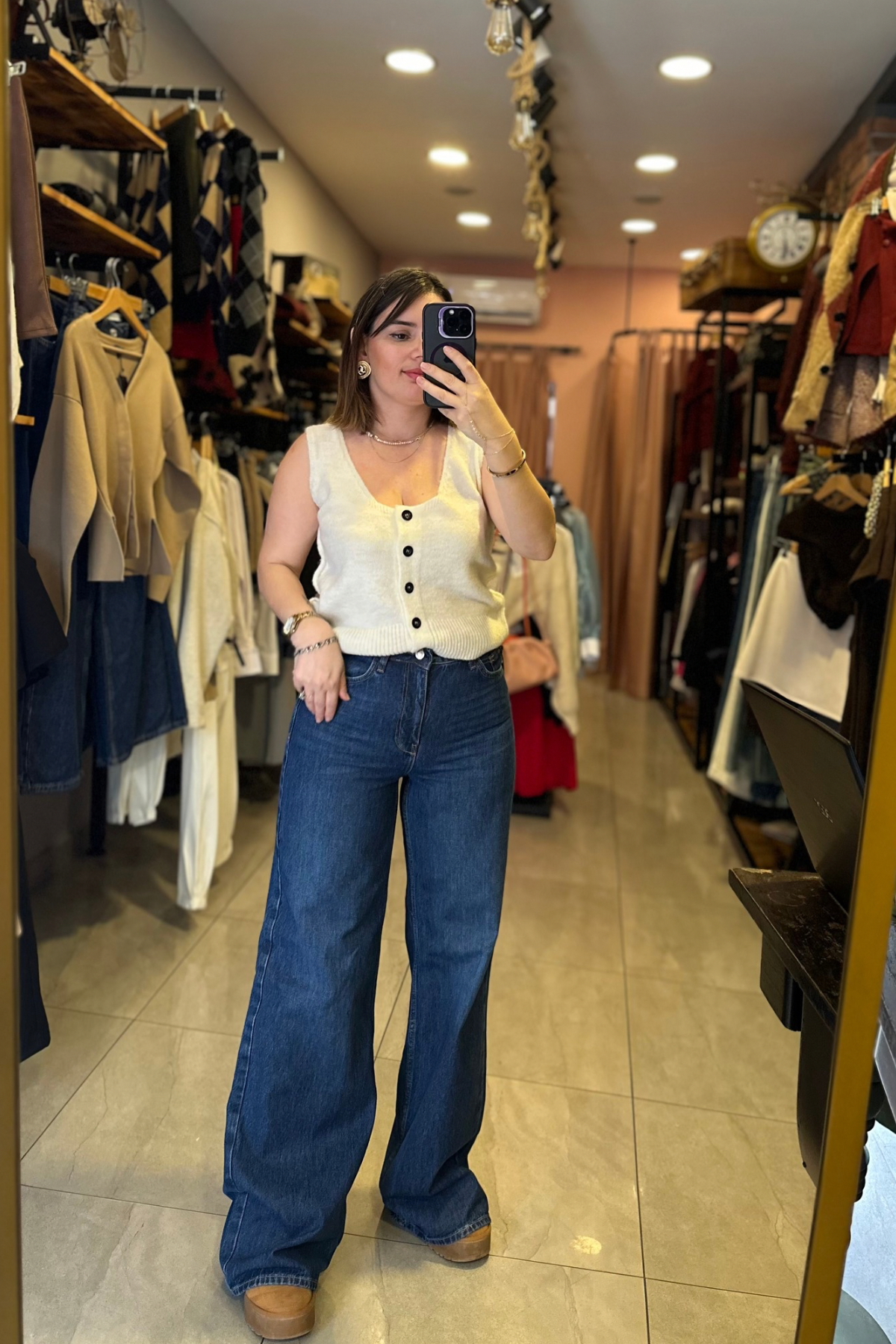 Orjinal Marka Wide Leg jean - koyu mavi