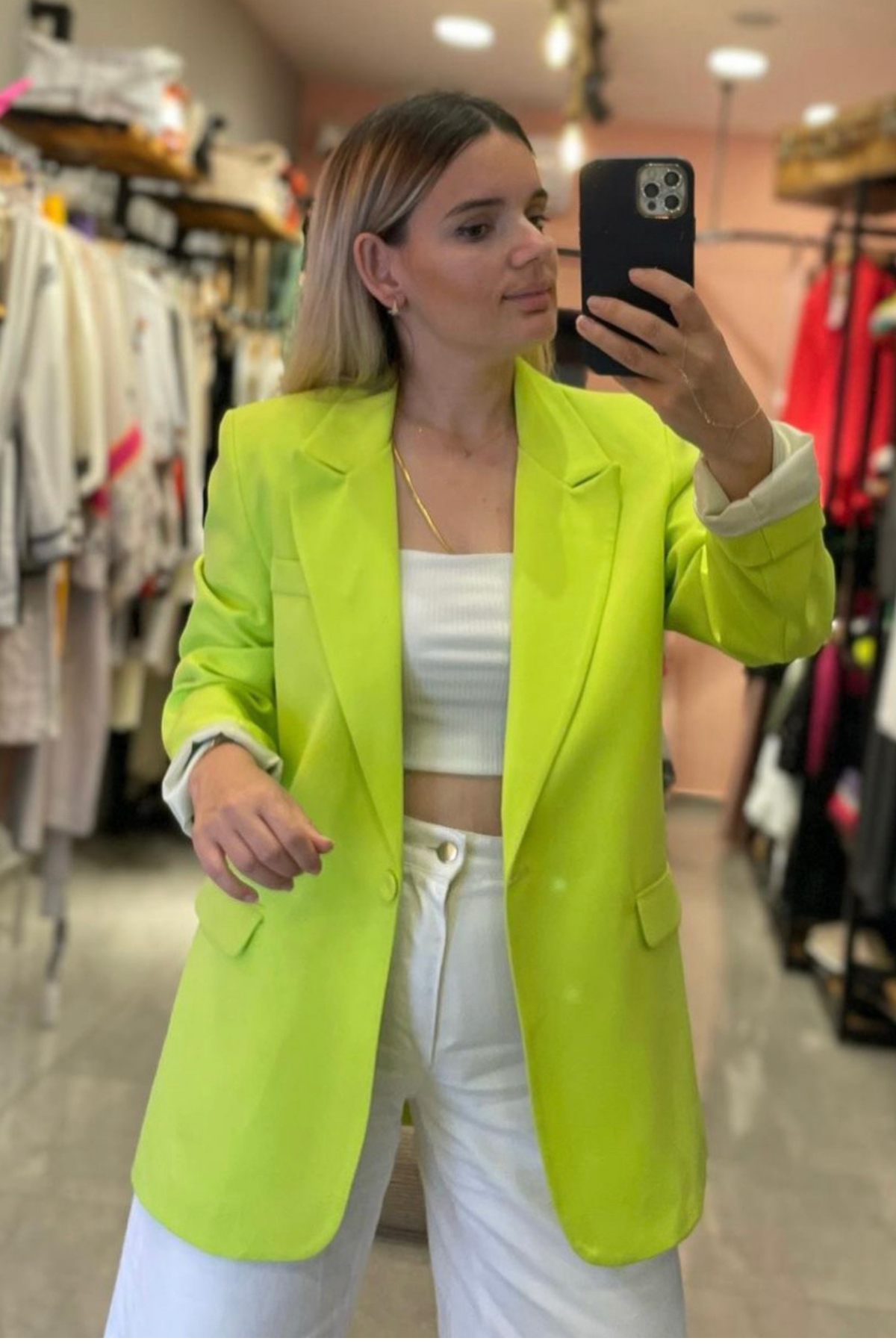 Oversize Blazer Ceket - YEŞİL
