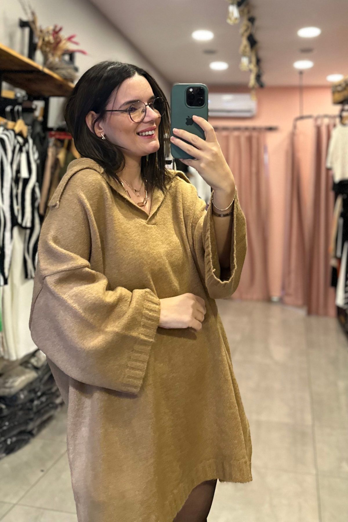 Polo Yaka Salaş Triko camel