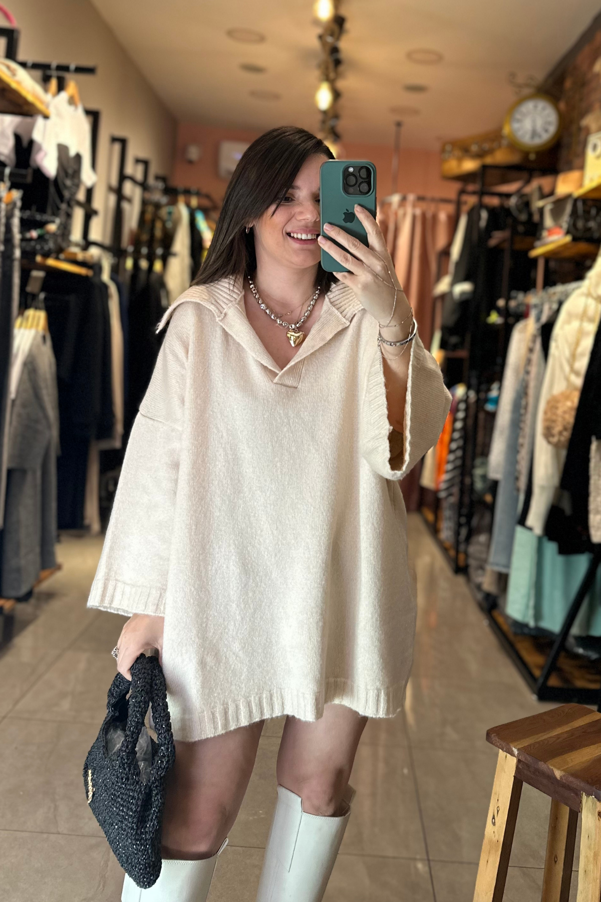 Polo Yaka Salaş Triko vanilya