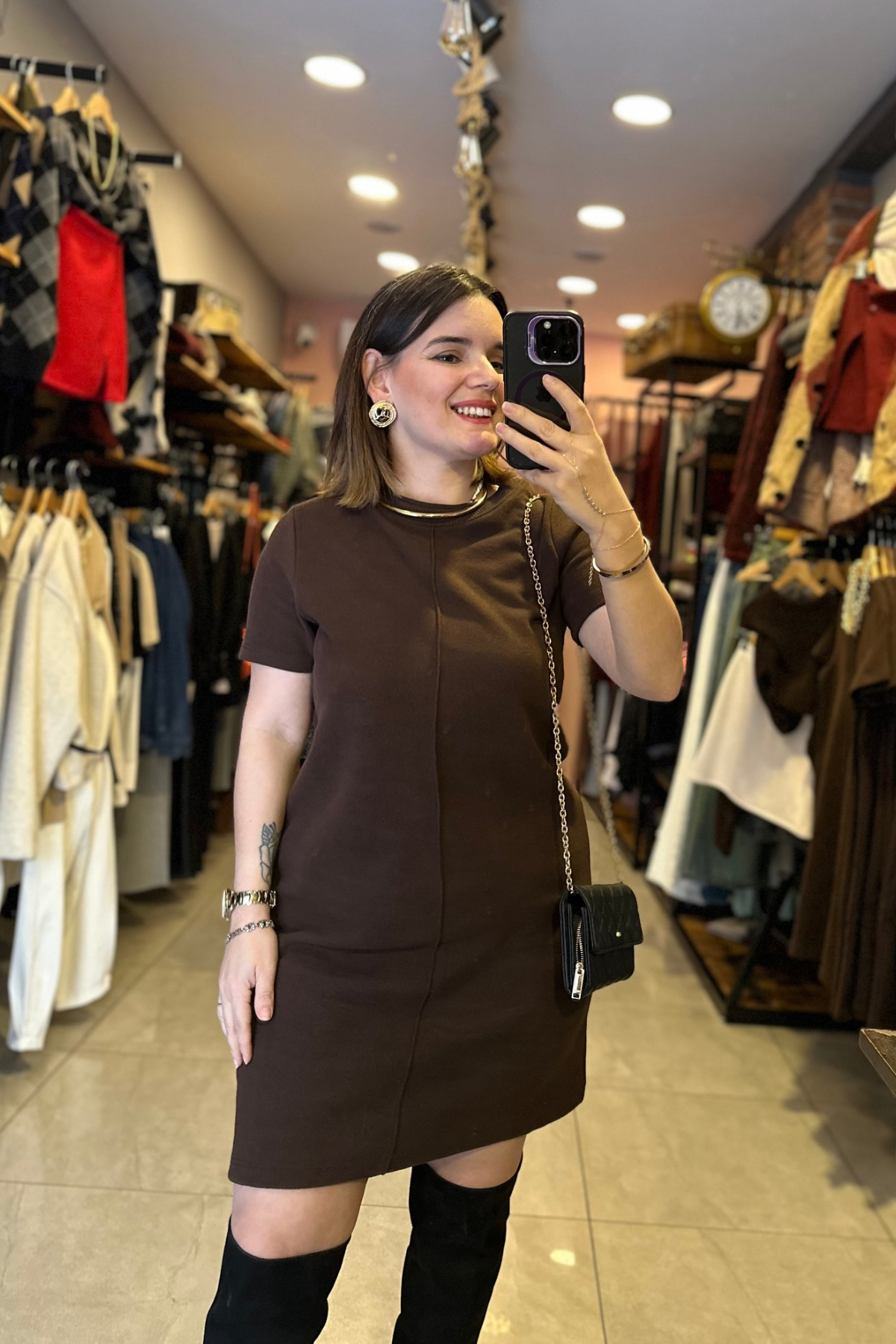 Premium Acı Kahve Elbise