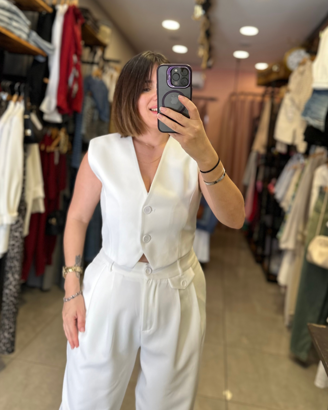 Premium Yelekli Takım - BEYAZ