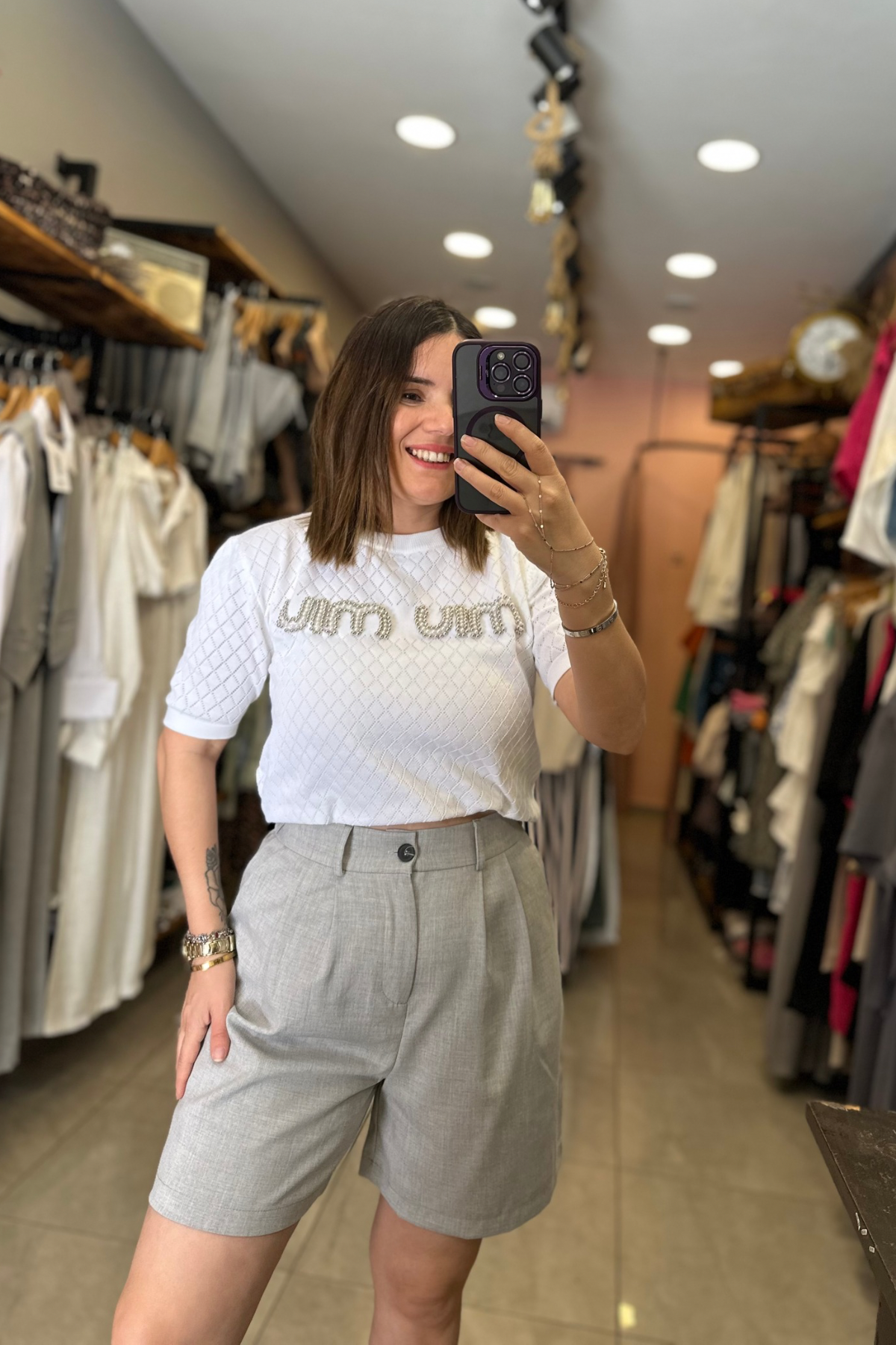 Şehir Boy Gri Şort