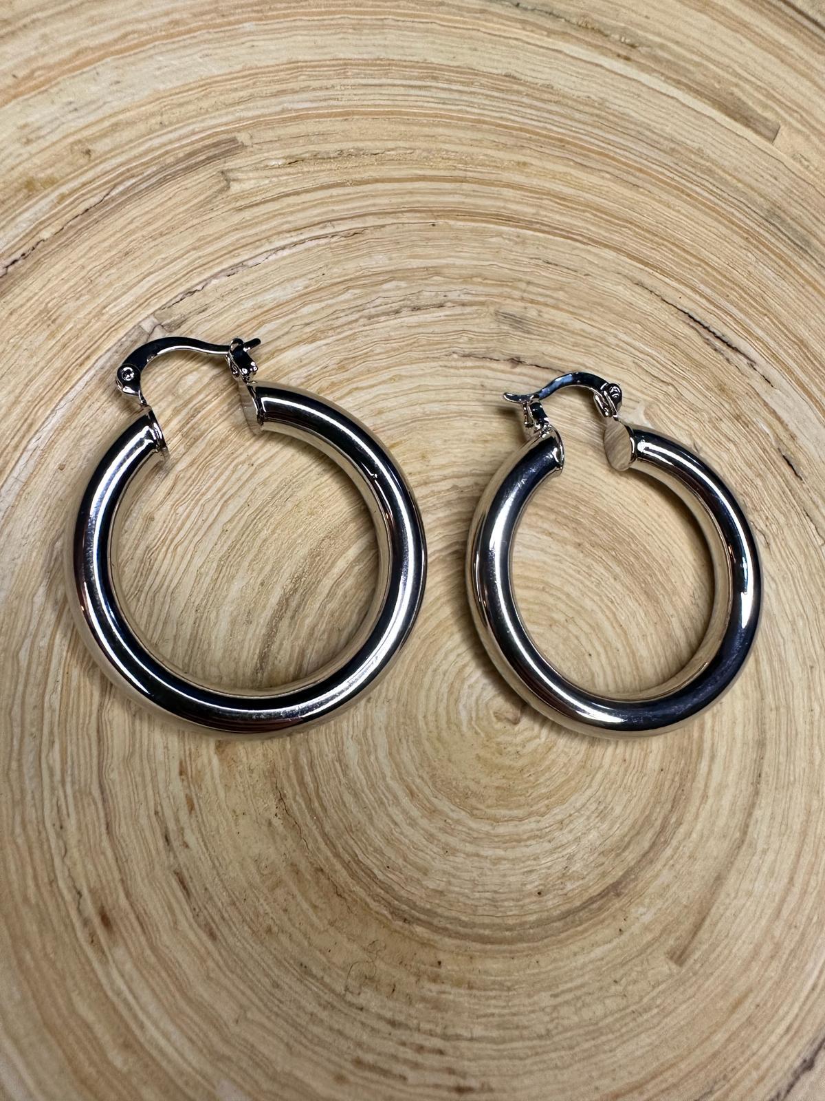 Silver Boru Halka Küpe