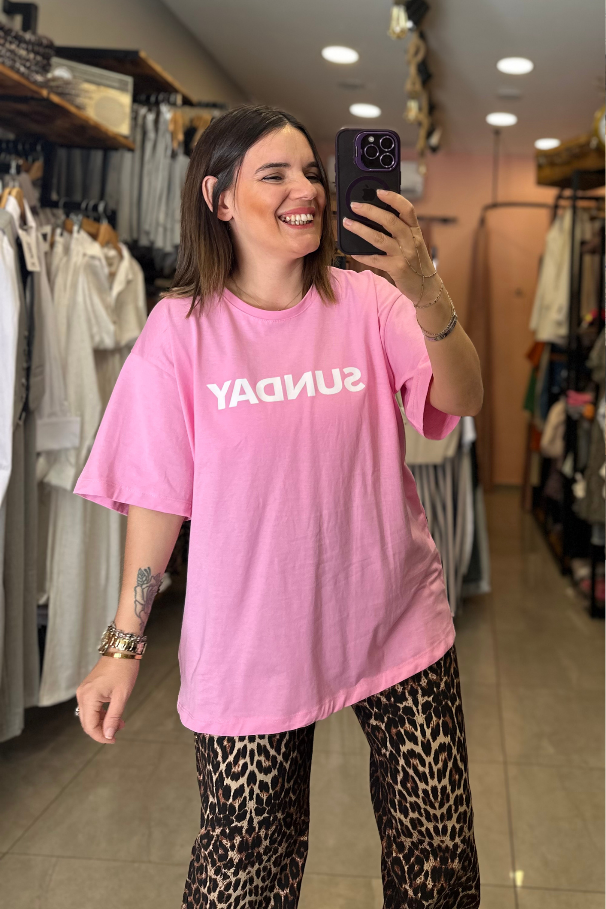 Sunday Pembe Tişört