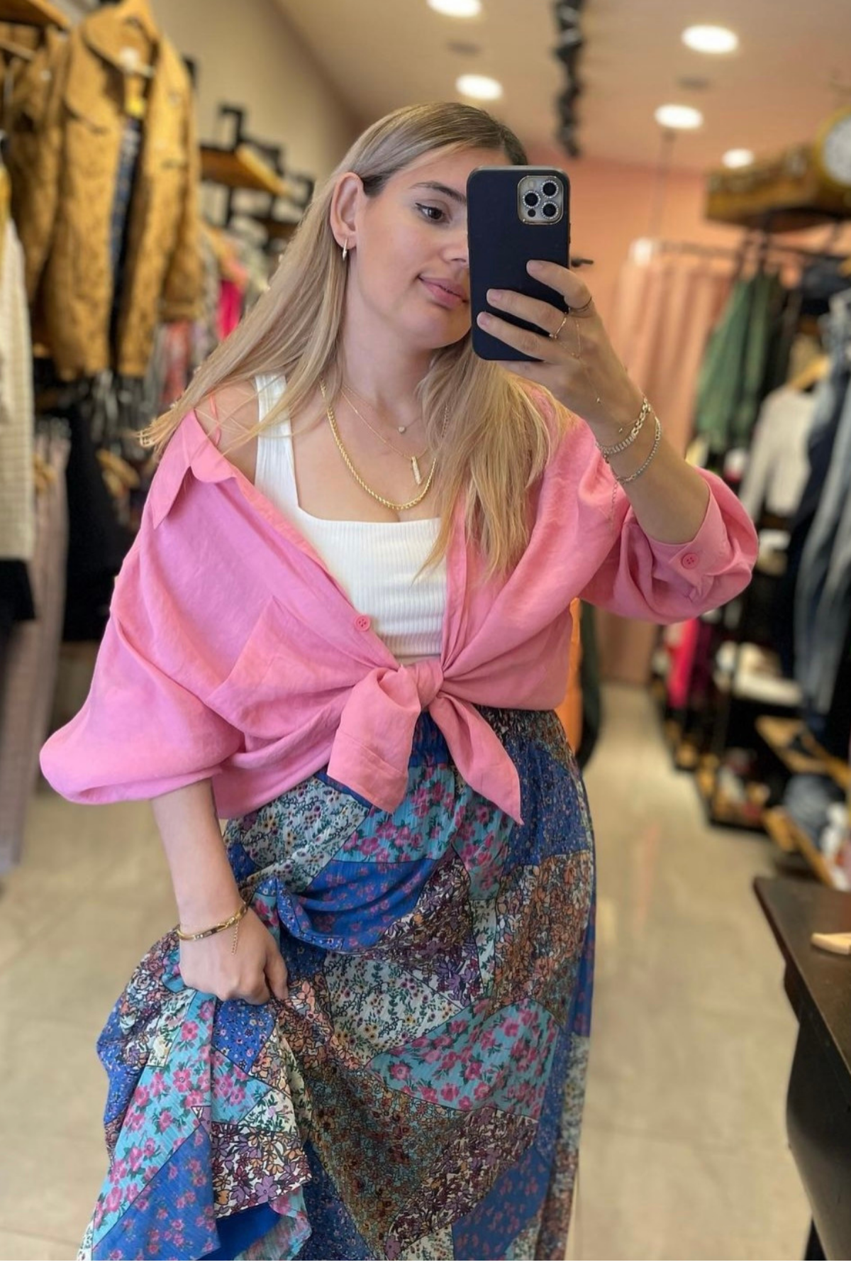 Tensel Kumaş Oversize Gömlek - PEMBE