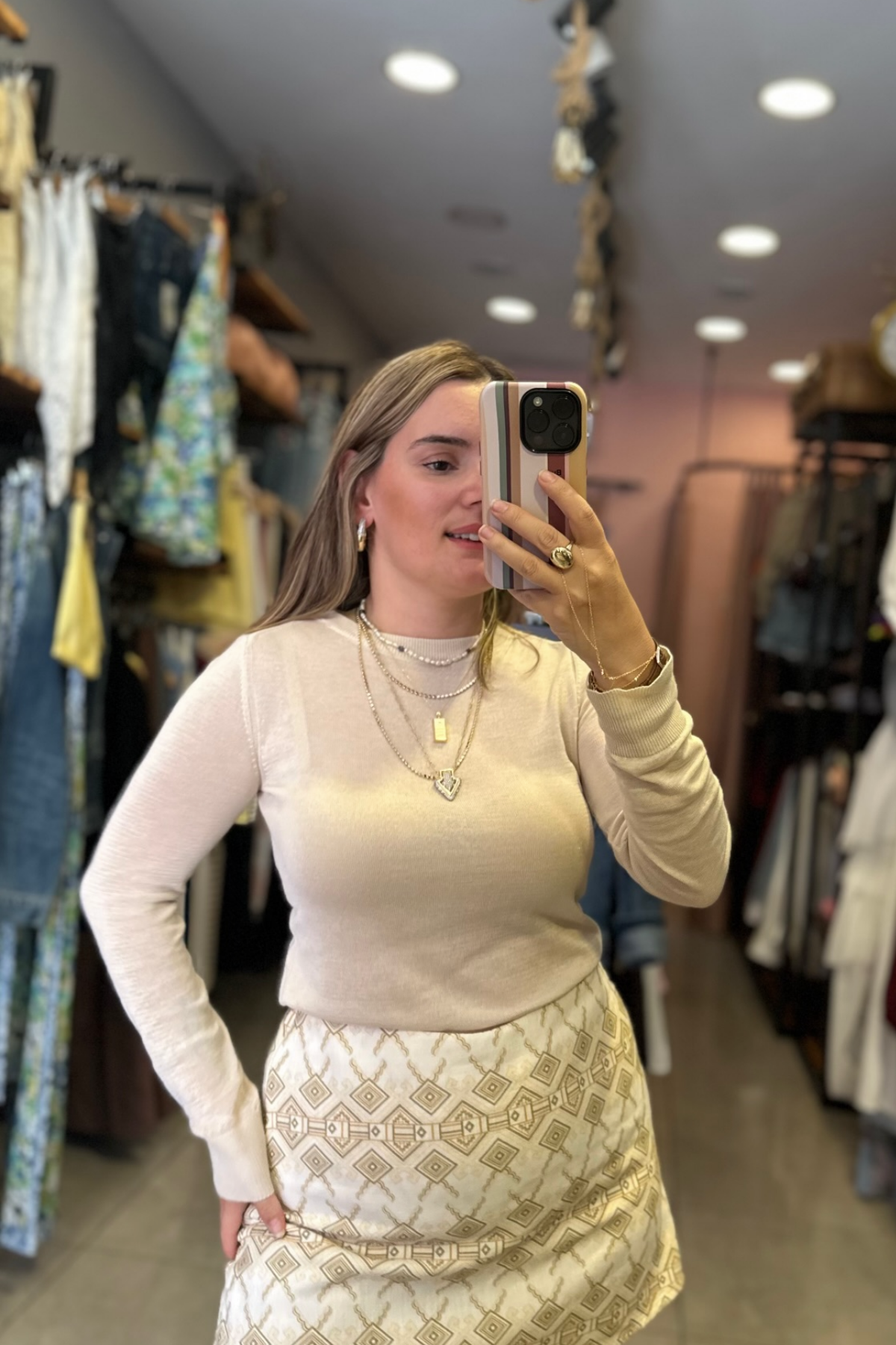 Transparan Krem Bluz