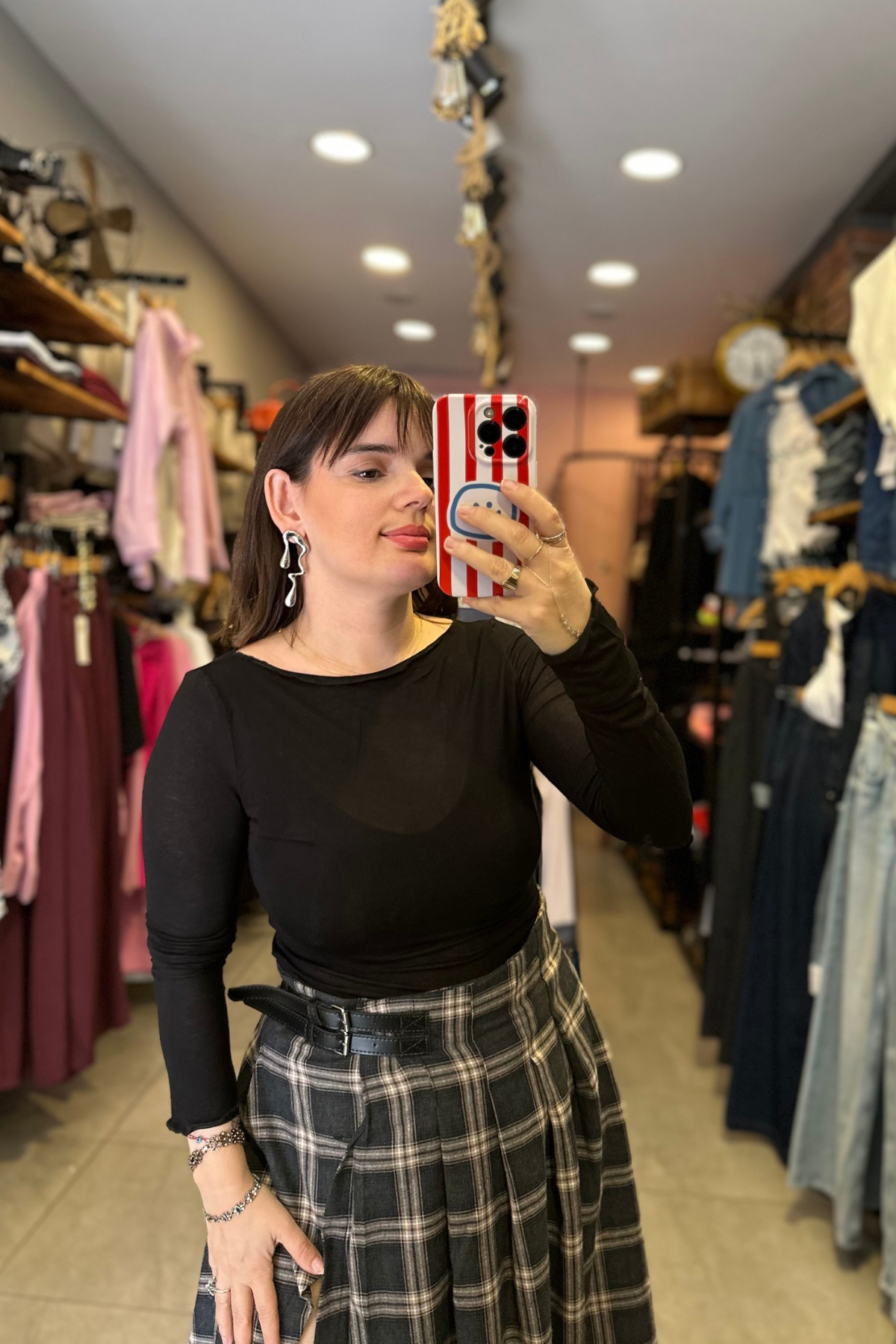 Transparan Siyah Bluz