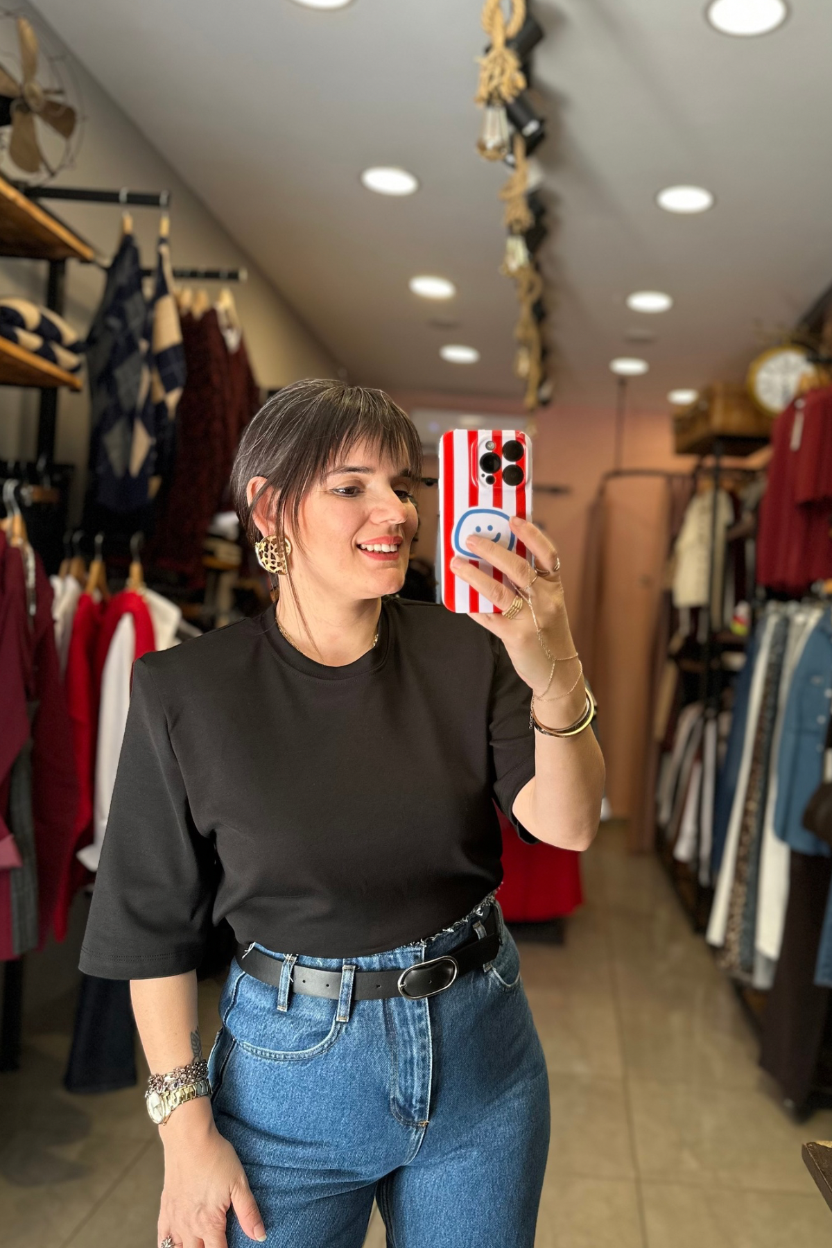 Vatkalı Basic Tshirt - Siyah