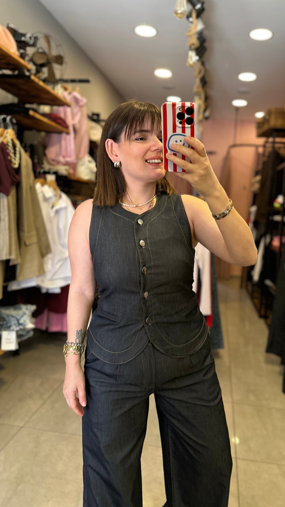 Yelekli İkili  Denim Takım