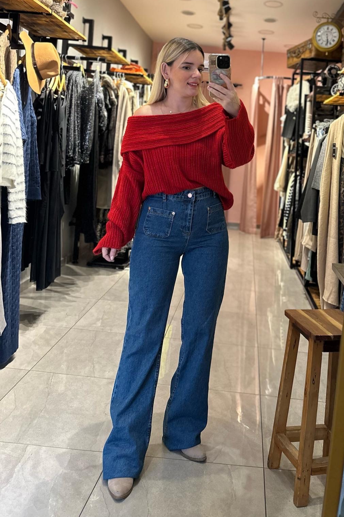 Zara İspanyol Paça jean - koyu mavi