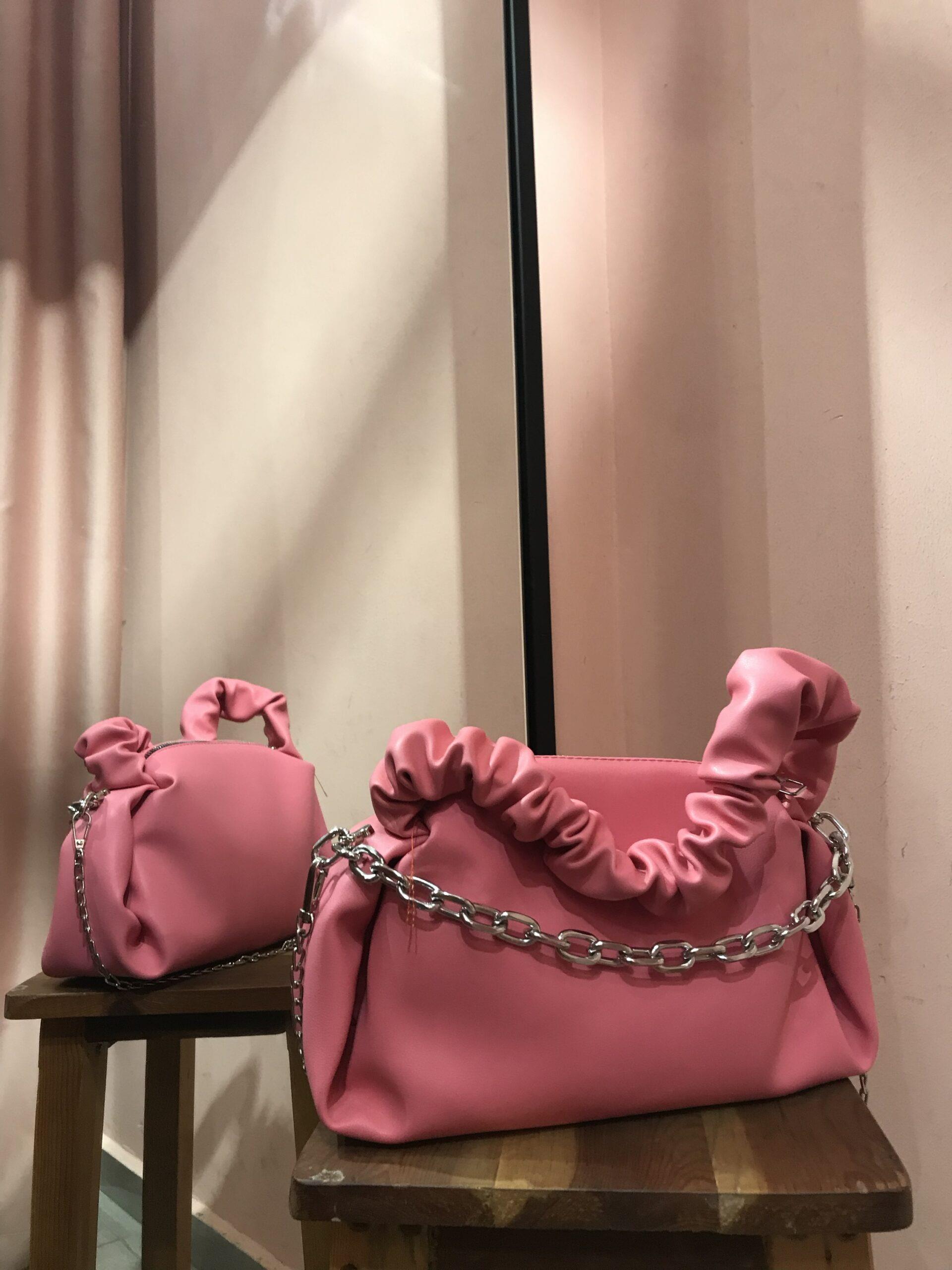 Zincir detaylı çanta - Pembe