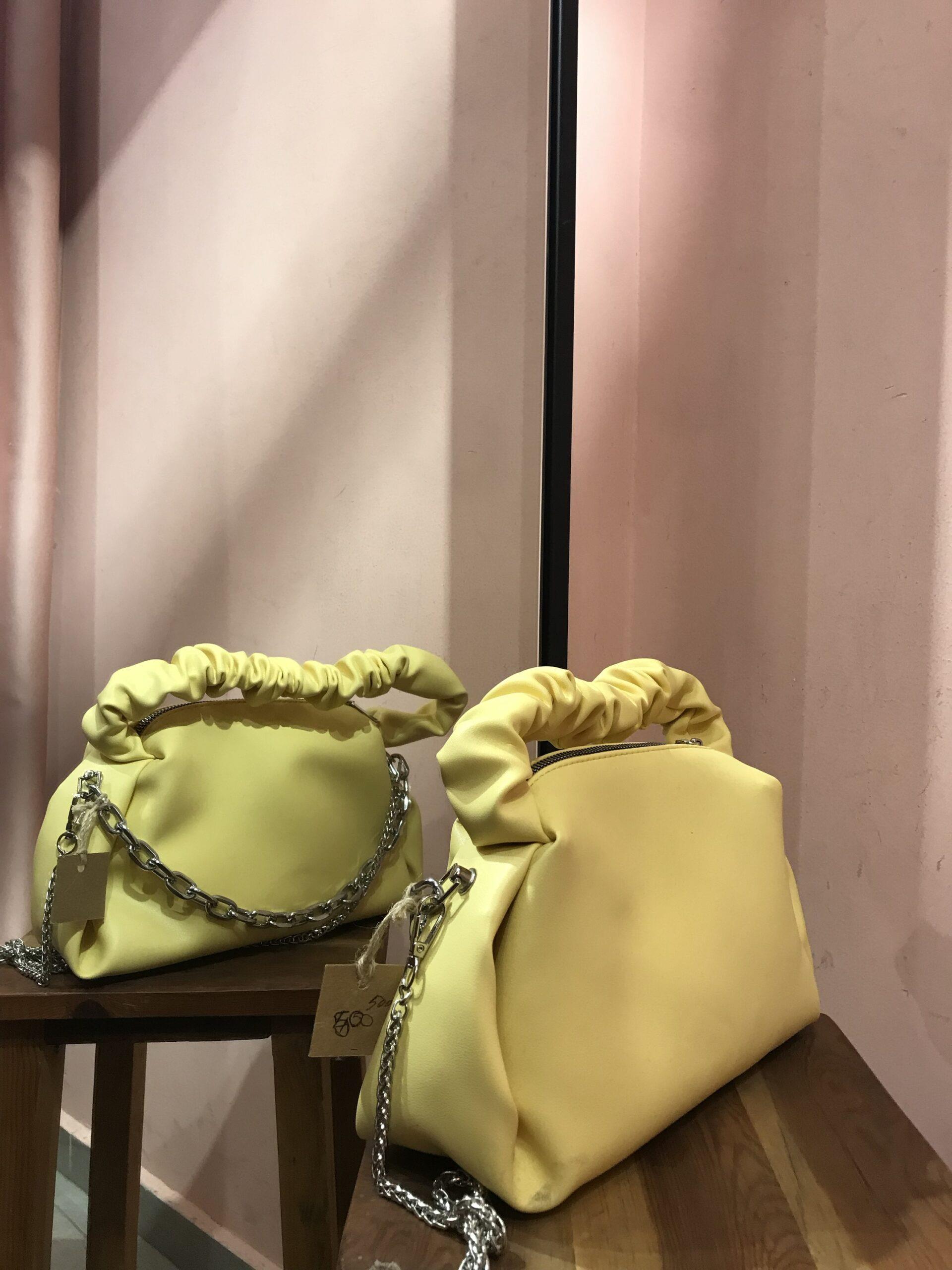 Zincir detaylı çanta - Sarı