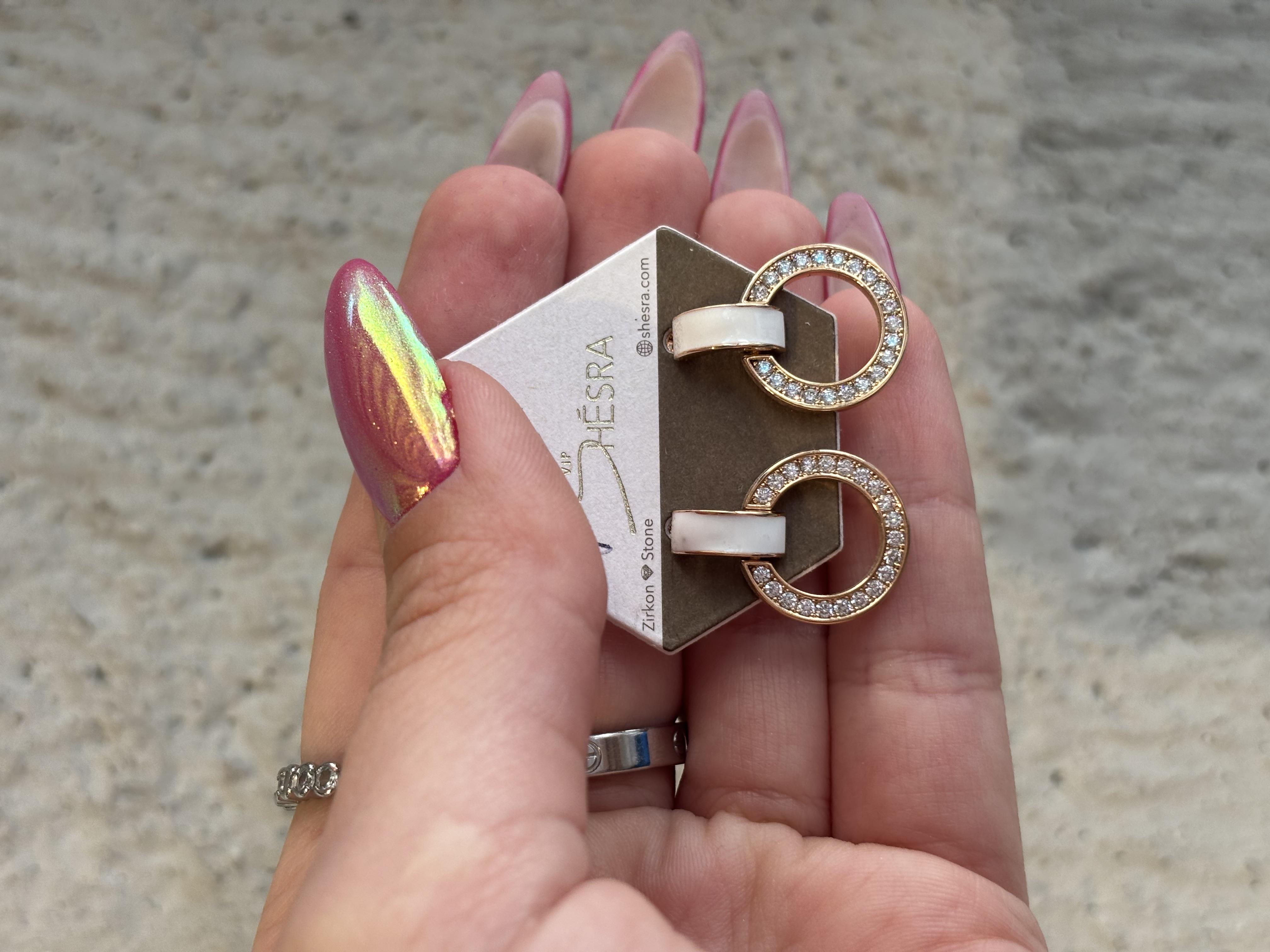 Zirkon Oval Beyaz Küpe