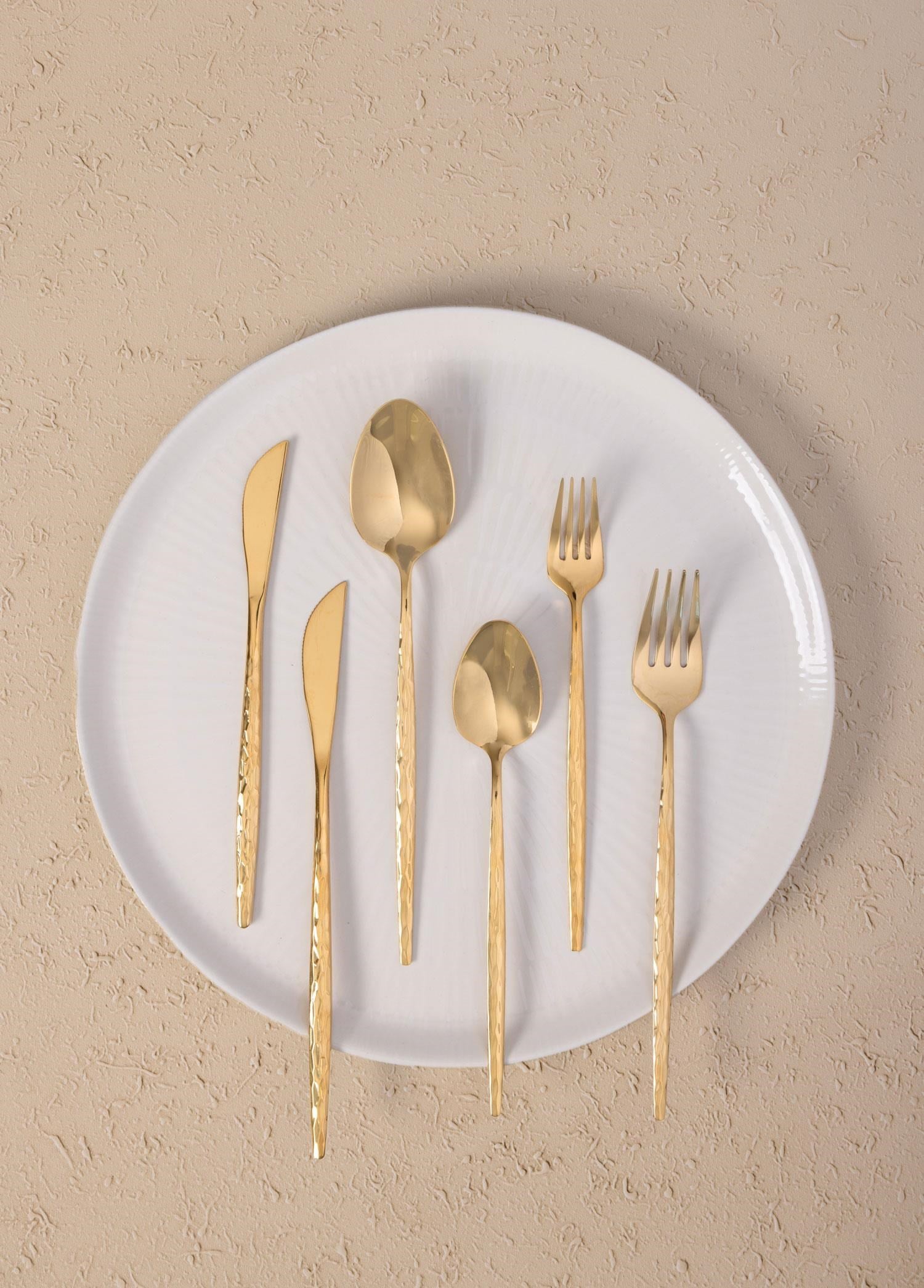 The Mia Shiny Çatal Kaşık Bıçak Takımı Gold 24 Parça