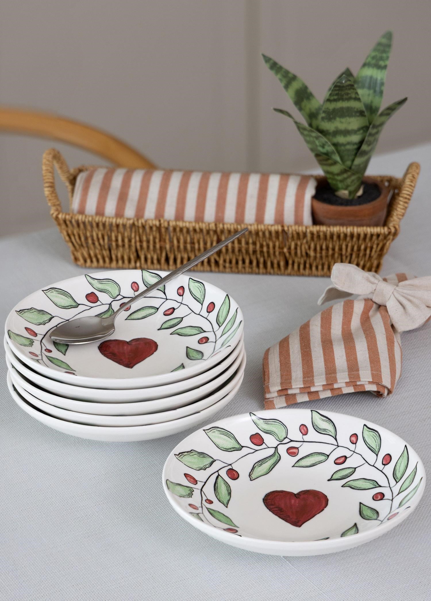 The Mia Luv Yemek Tabağı 6lı Set 20 cm
