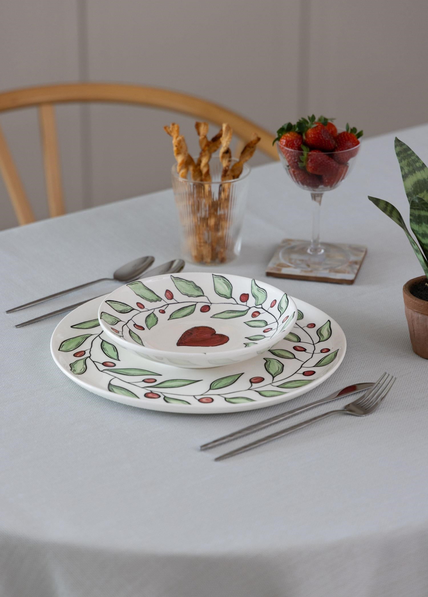 The Mia Luv Yemek Tabağı 6lı Set 20 cm