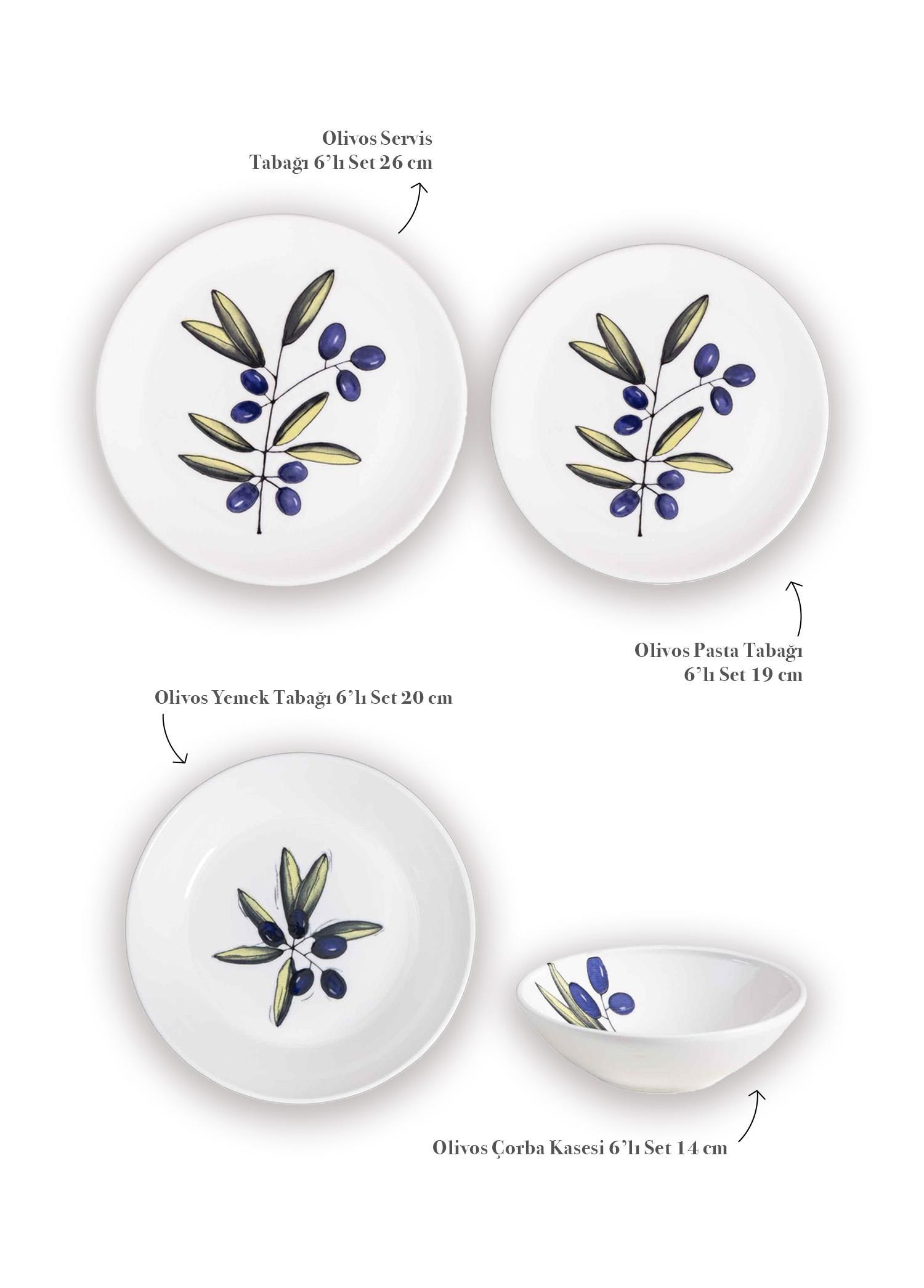 The Mia Olivos 6 Kişilik Yemek Takımı 24 Parça Set 1