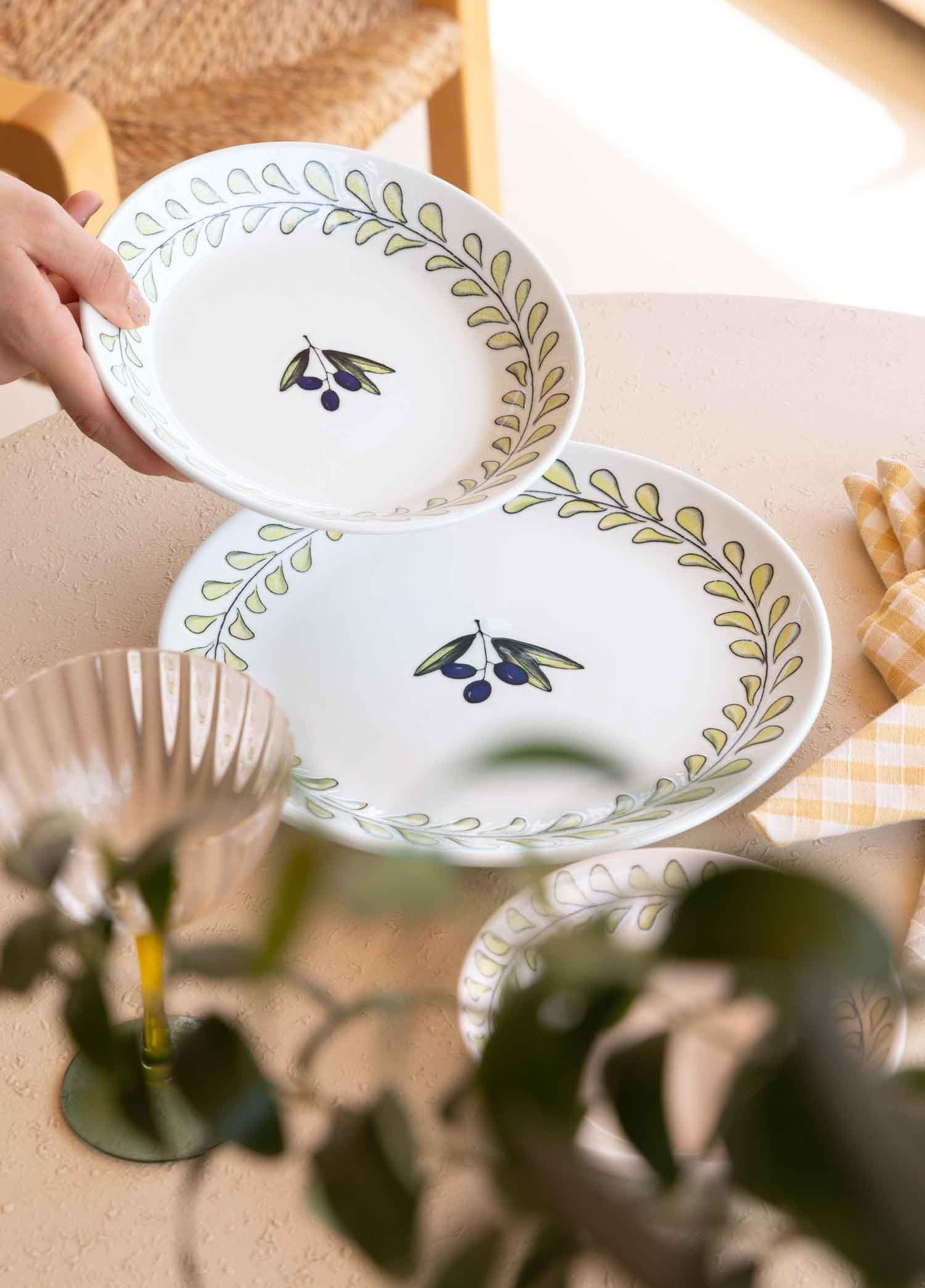 The Mia Olivos Yemek Tabağı 6lı Set 20 cm OVS0012