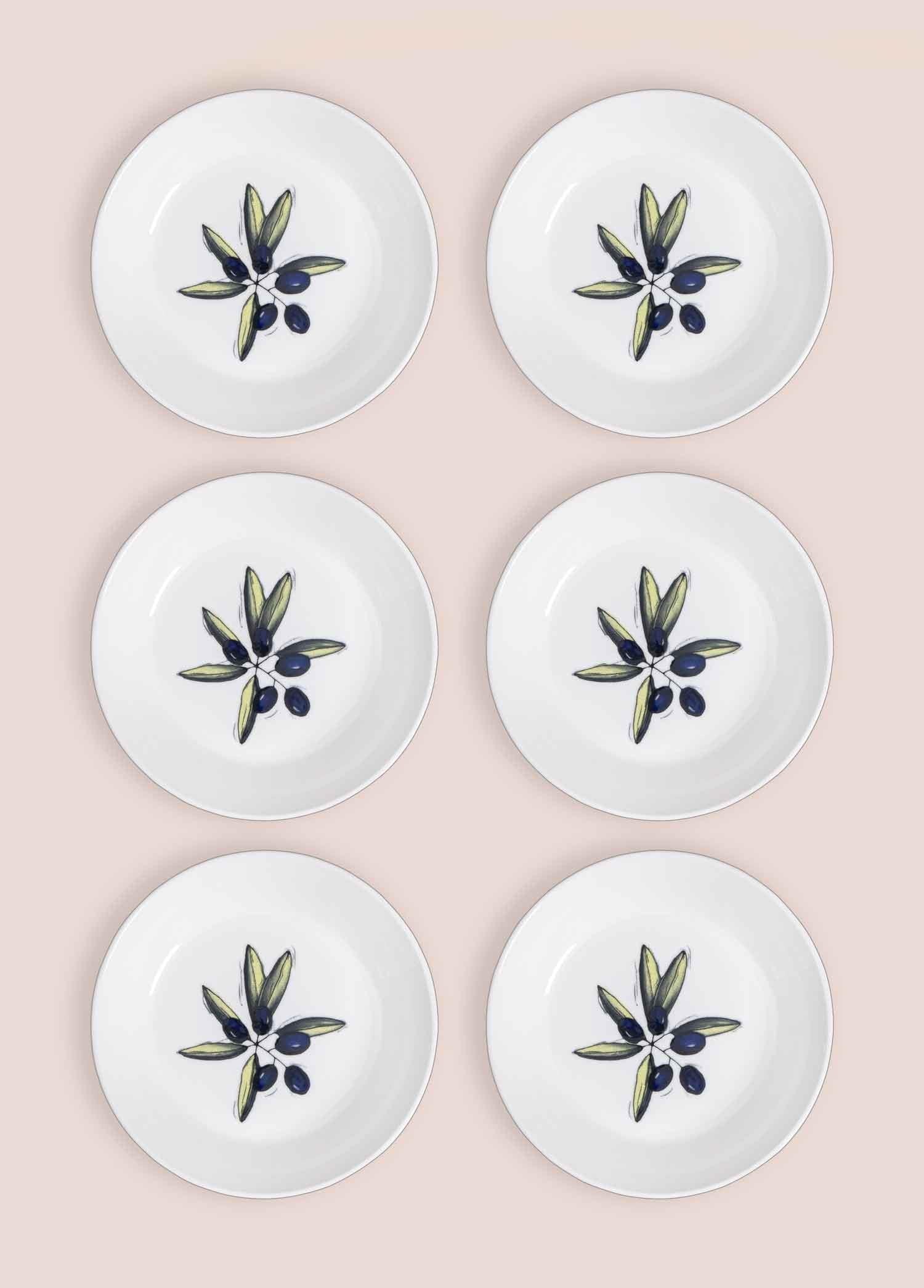The Mia Olivos Yemek Tabağı 6lı Set 20 cm OVS0011