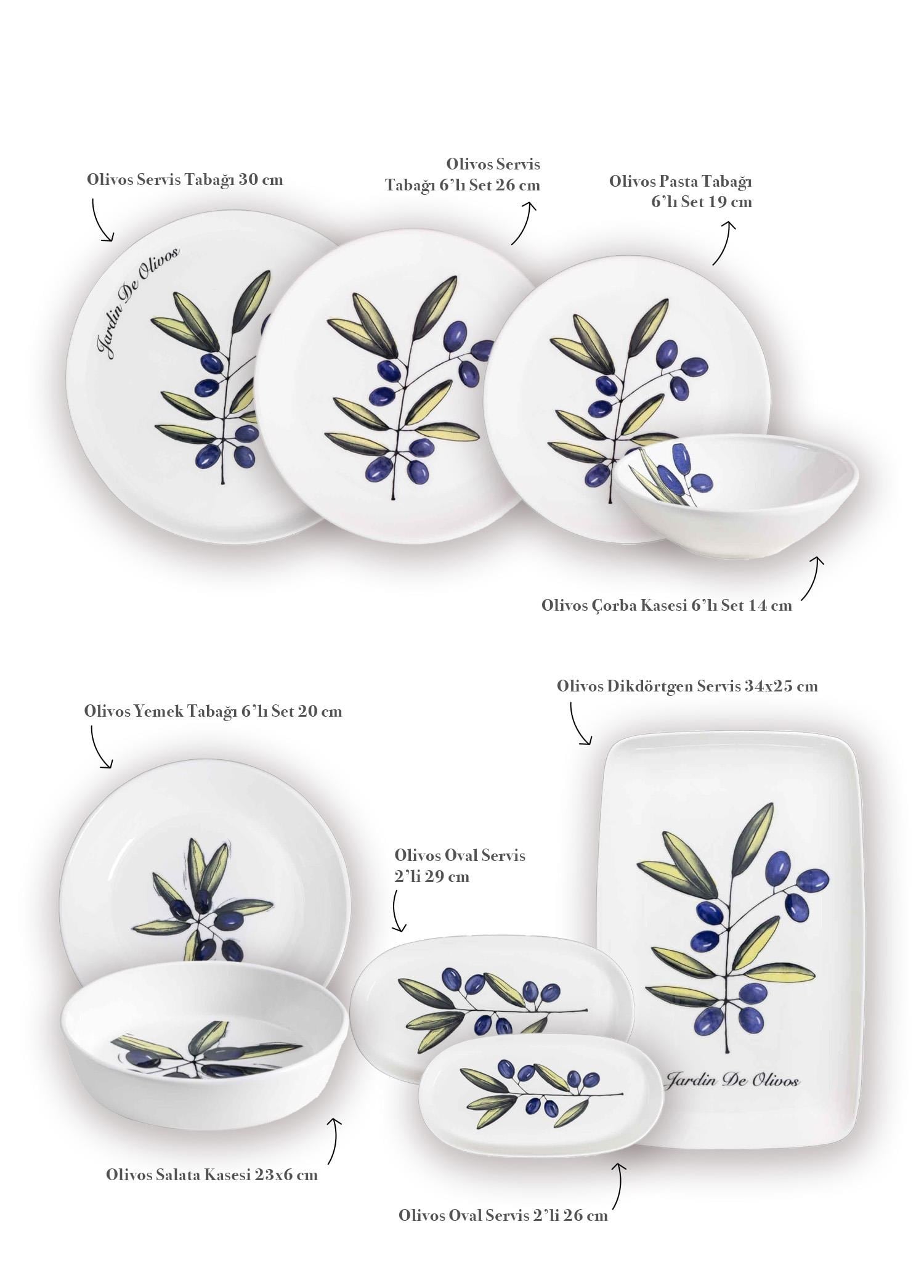 The Mia Olivos 6 Kişilik Yemek Takımı 31 Parça Set 1