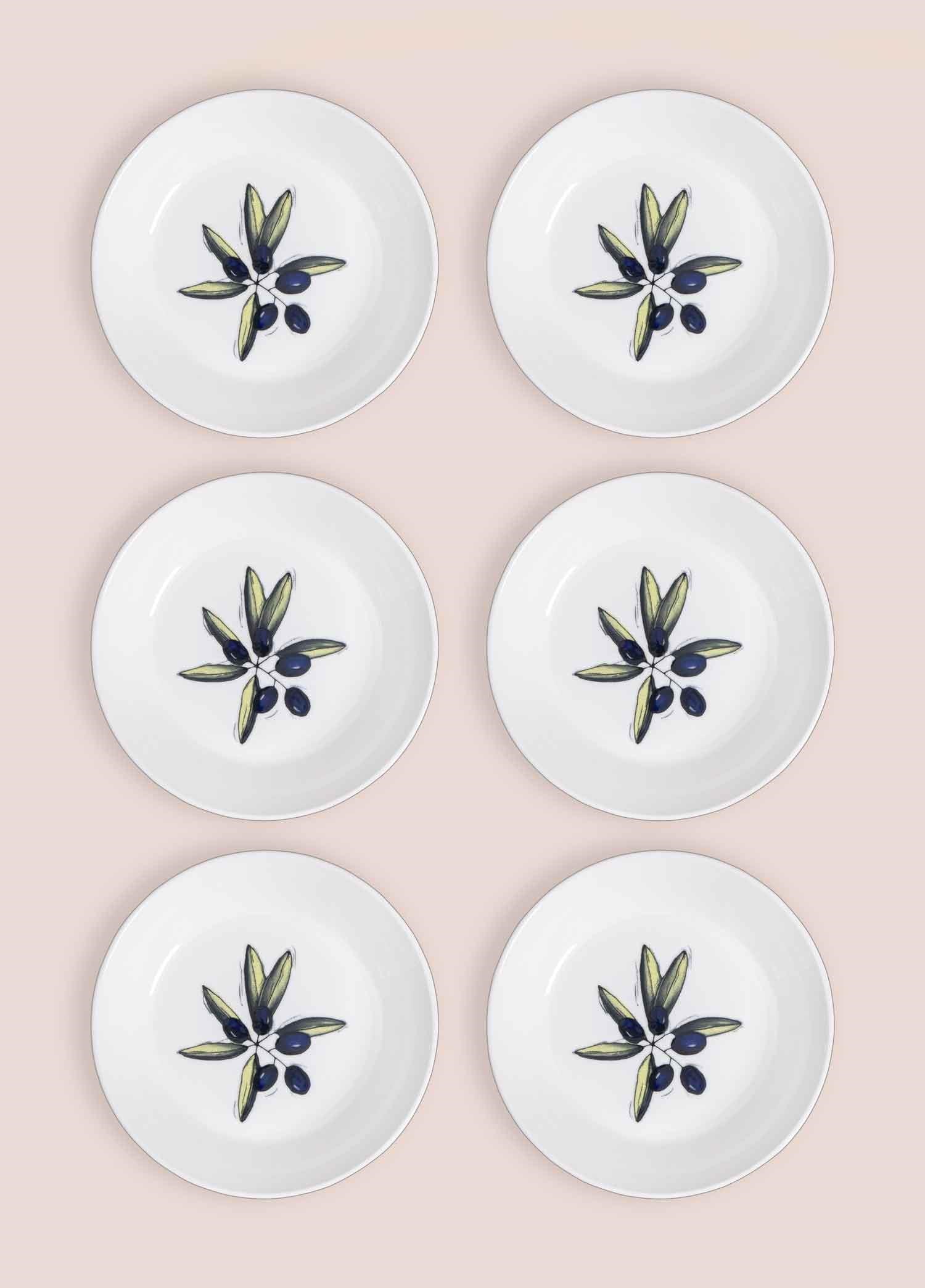 The Mia Olivos Yemek Tabağı 6lı Set 20 cm OVS0011