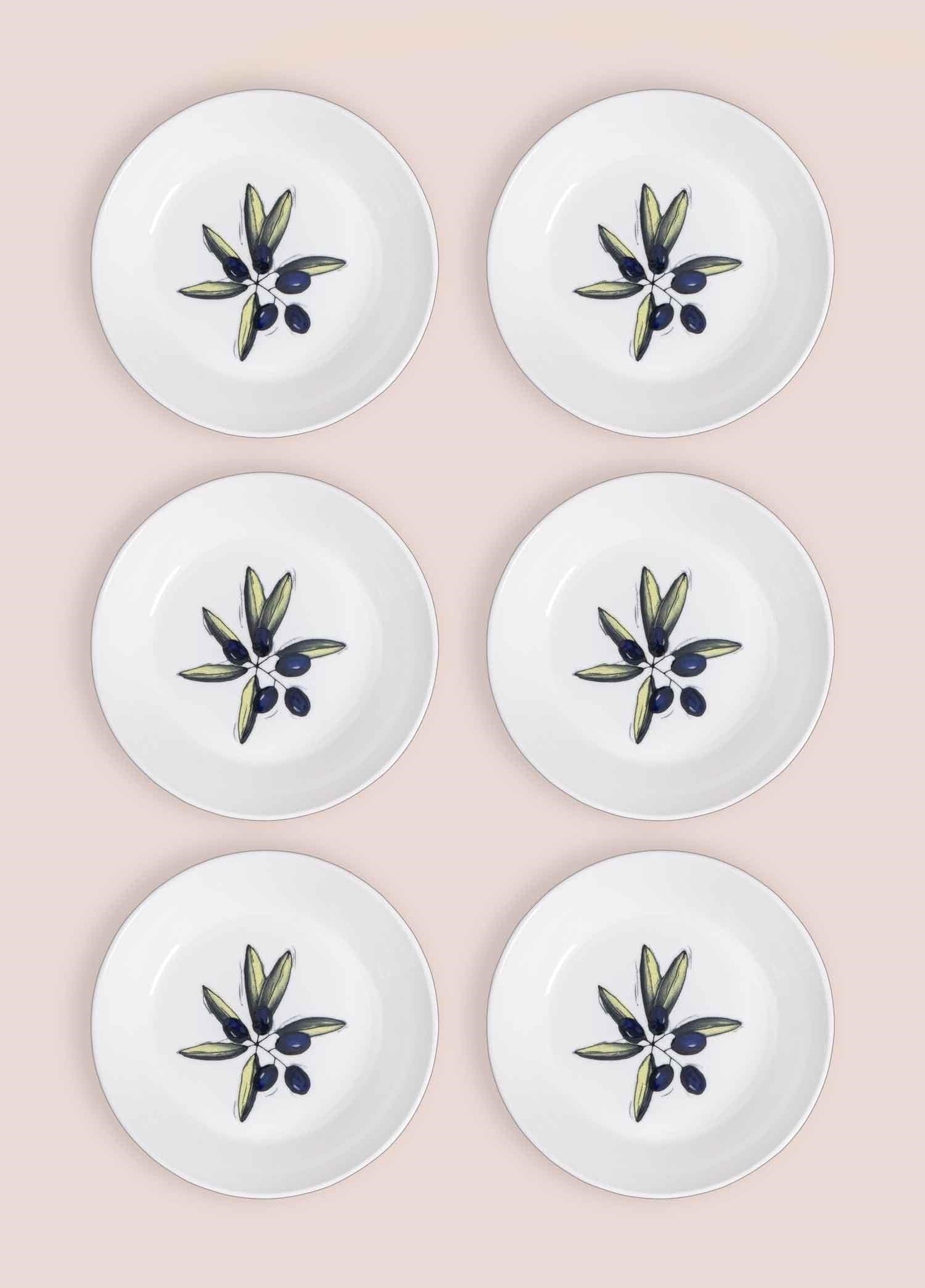 The Mia Olivos Yemek Tabağı 6lı Set 20 cm OVS0011