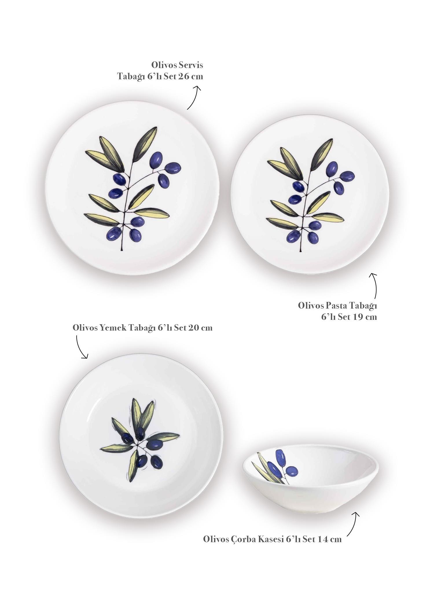 The Mia Olivos 6 Kişilik Yemek Takımı 24 Parça Set 1