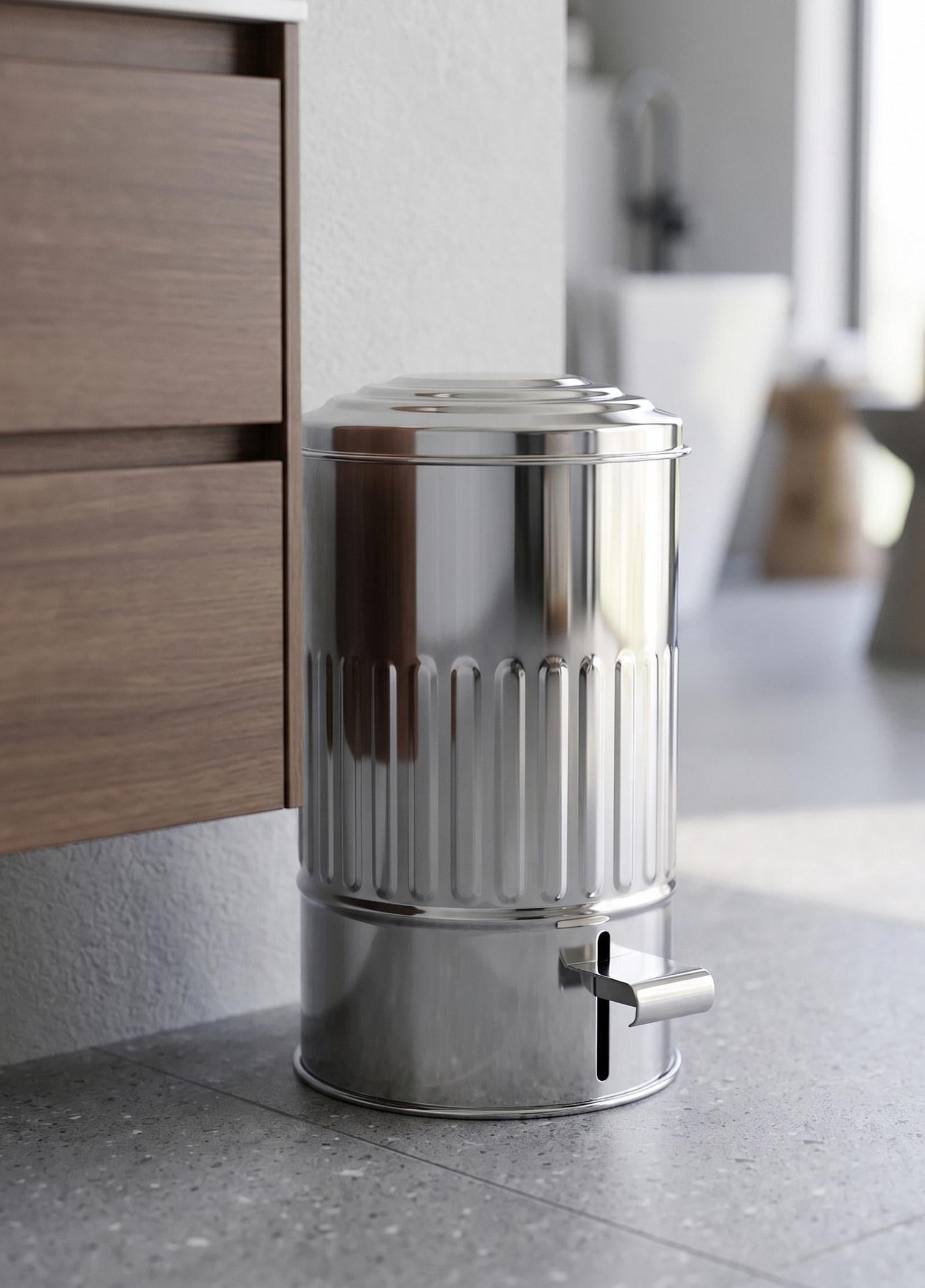 The Mia Banyo Çöp Kovası Krom 5 Lt