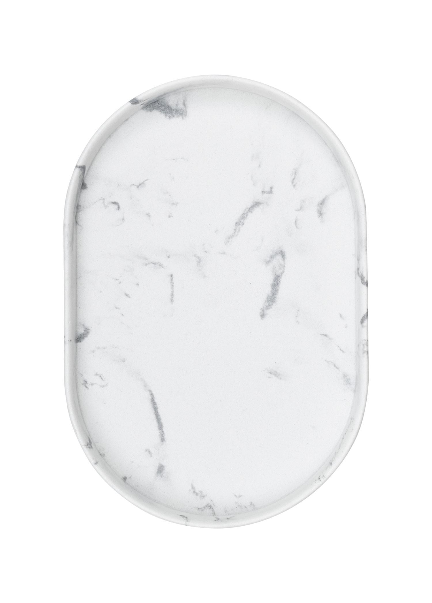 The Mia Marble Banyo Tepsisi Beyaz 30x20x3 cm