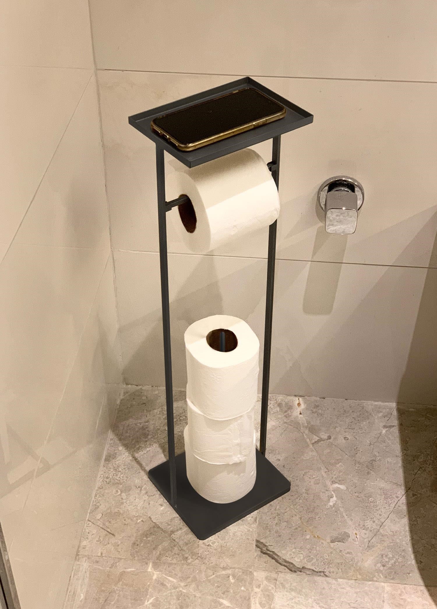 The Mia Tepsili Tuvalet Kağıdı Stand Siyah 54x15x12 cm