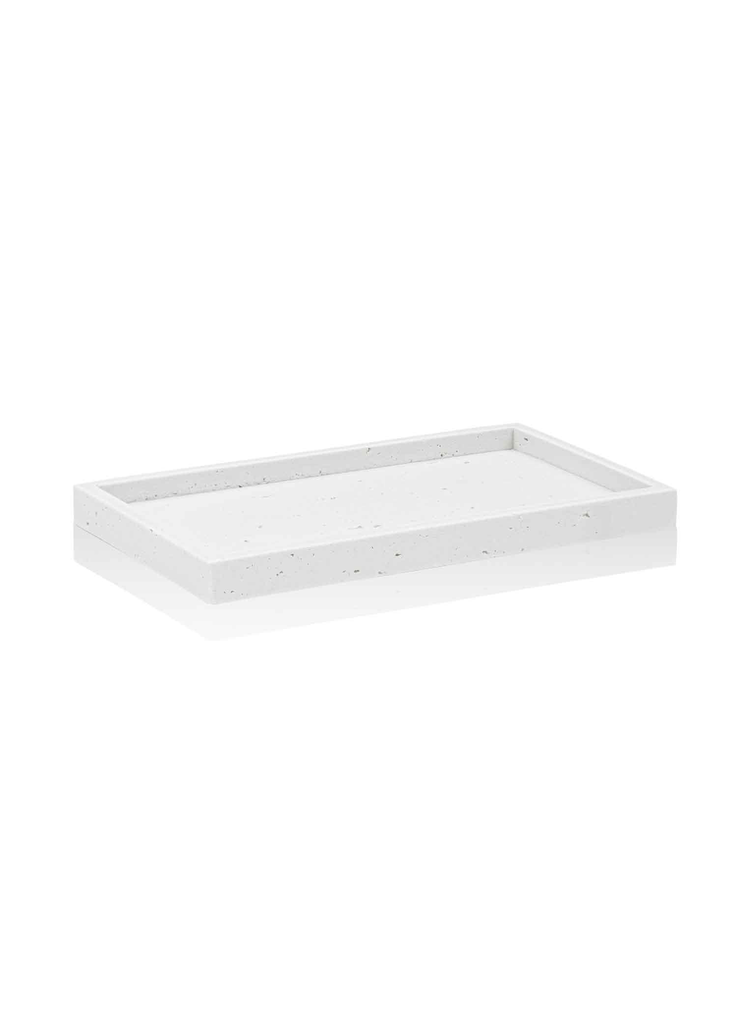 The Mia Travertine Banyo Tepsisi Beyaz 28x16x3 cm