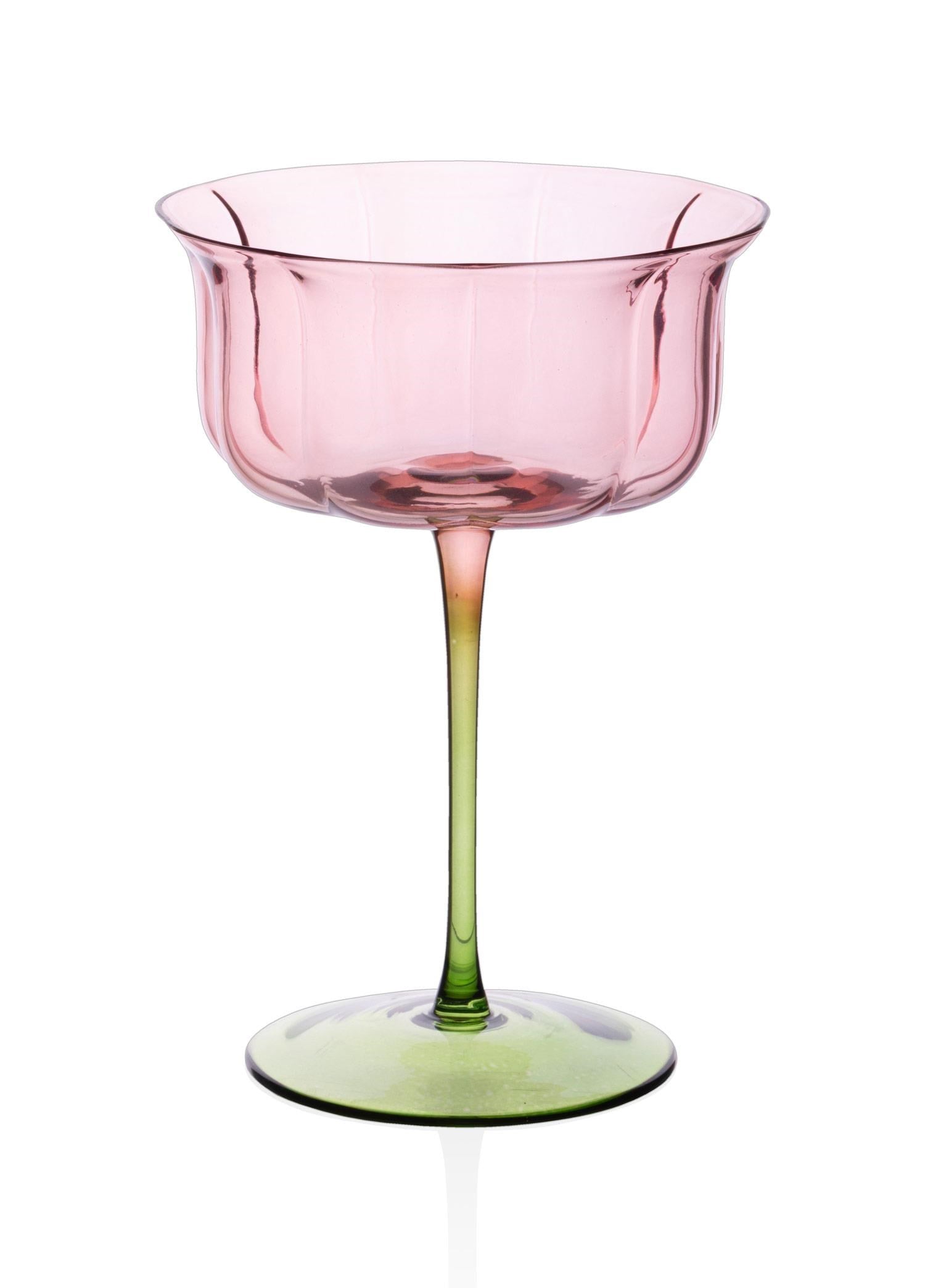 The Mia Martini Kadehi Pembe Yeşil 16x11x8 cm