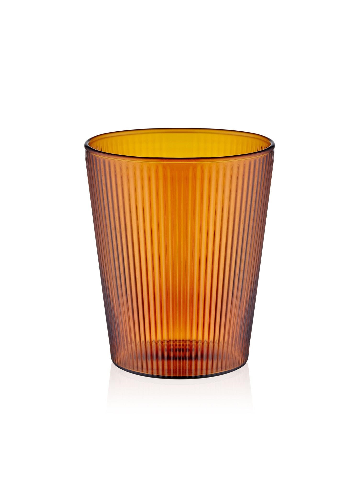 The Mia Striped Borosilikat Cam Bardak Amber 400 ml
