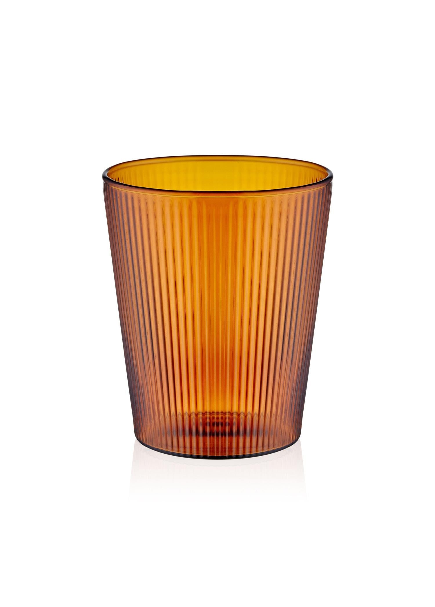 The Mia Striped Borosilikat Cam Bardak Amber 400 ml