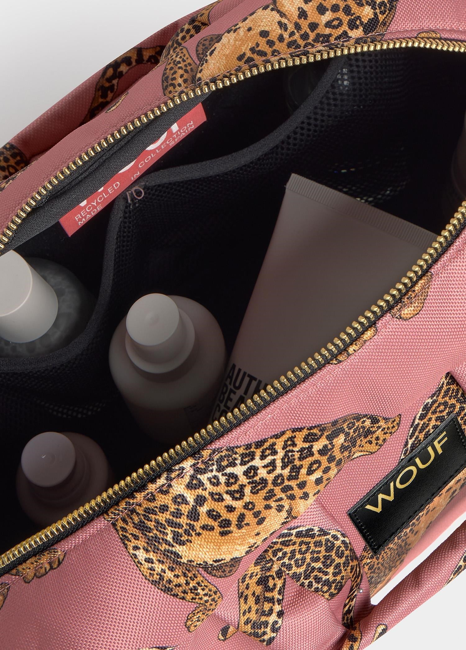 WOUF Blush Leopard Large Toiletry Bag