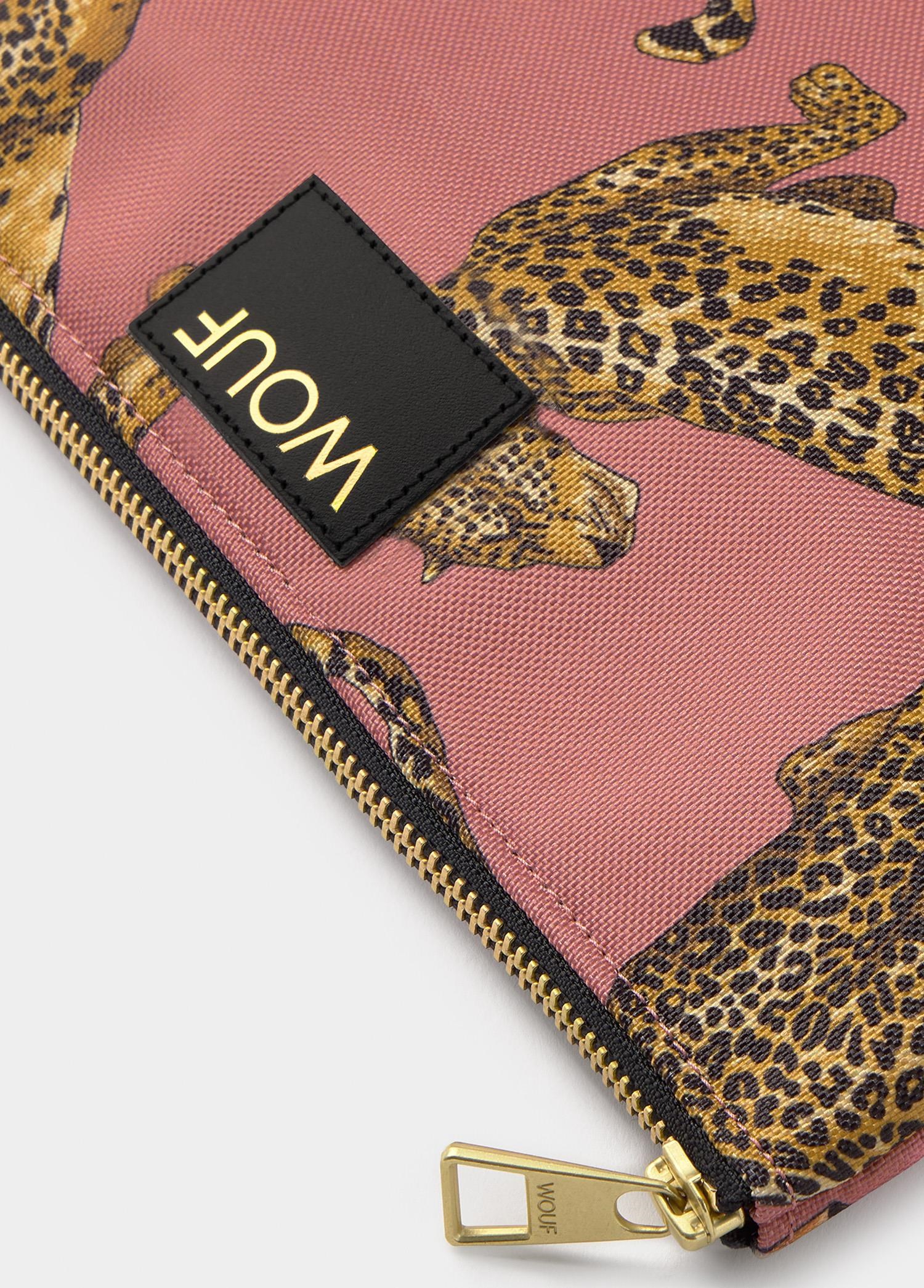 WOUF Blush Leopard XL Pouch Bag