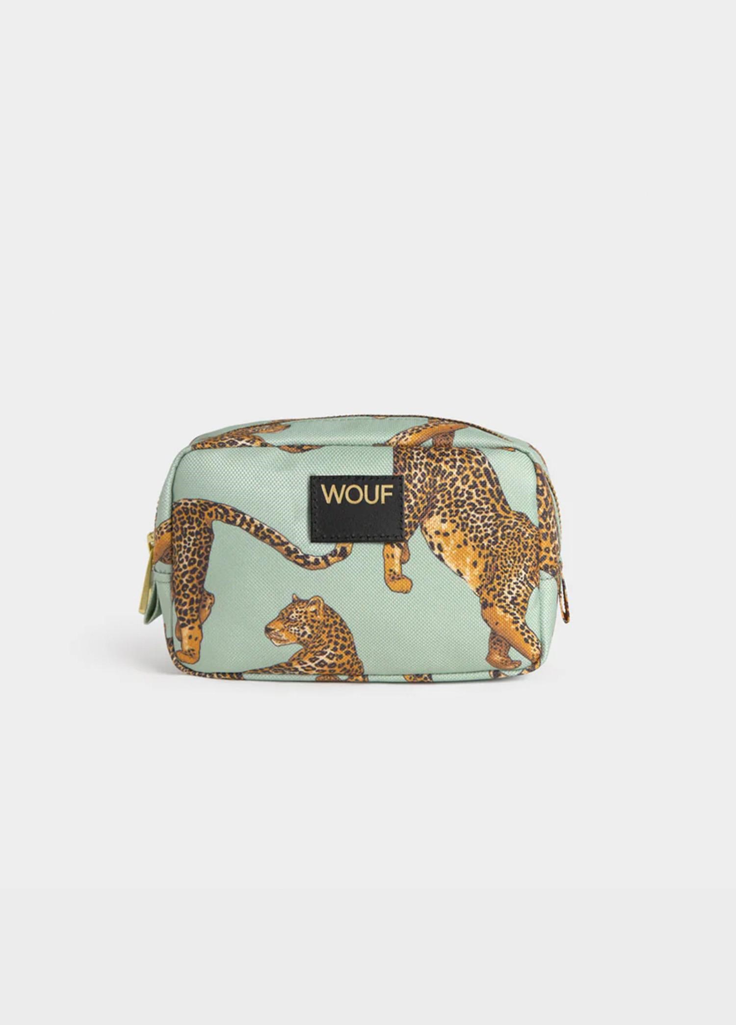 WOUF Emerald Leopard Makeup Bag
