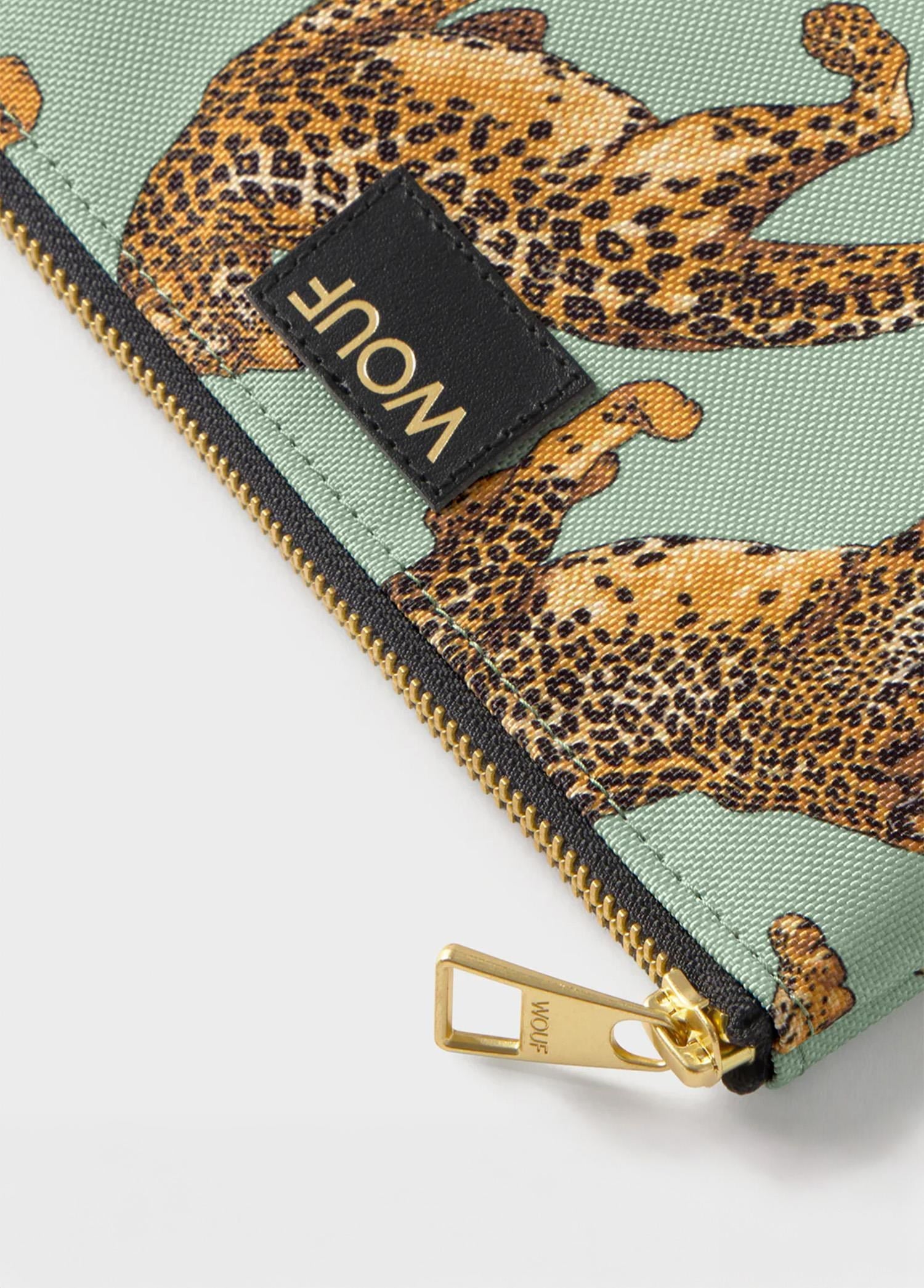 WOUF Emerald Leopard Pouch