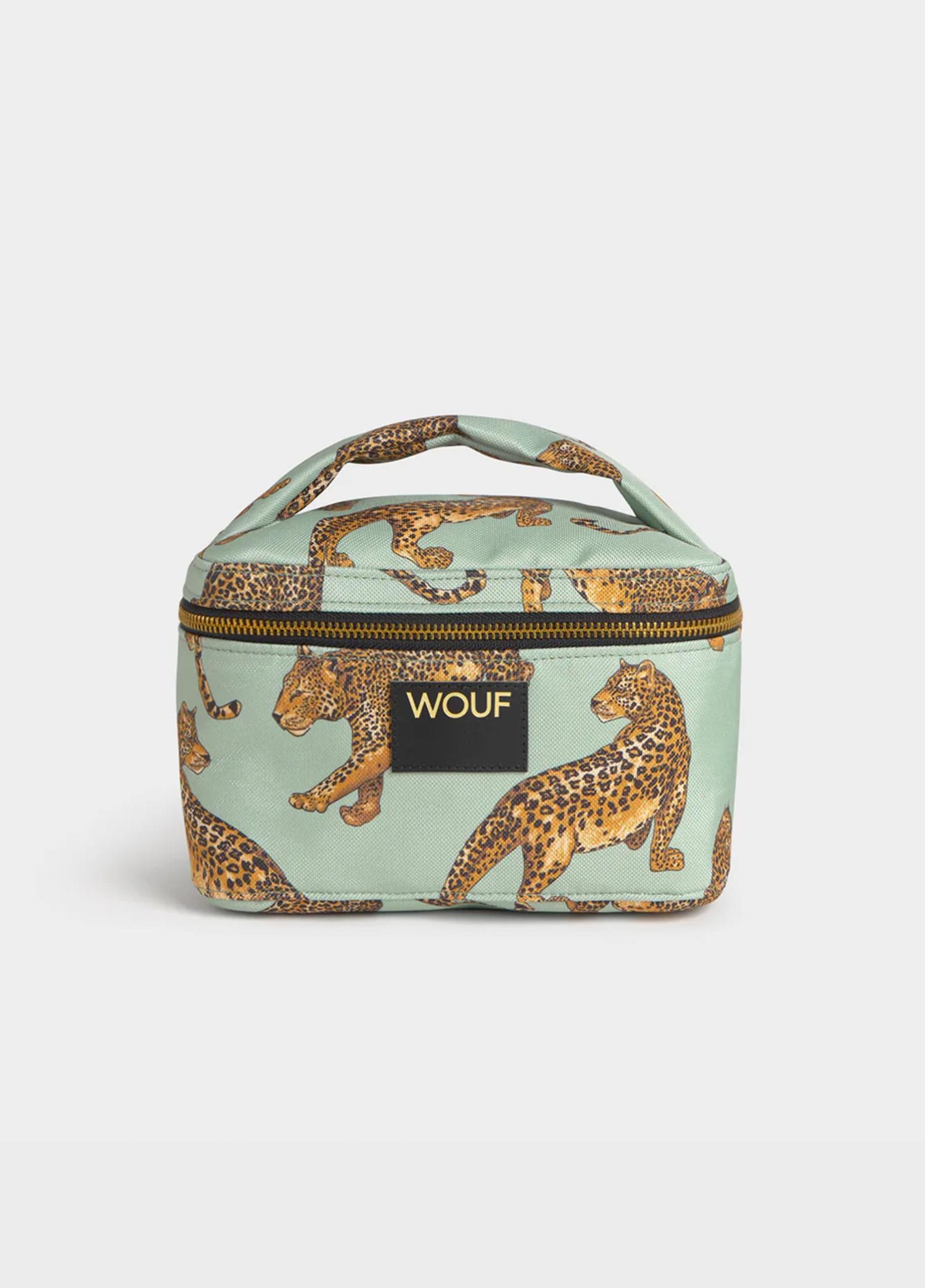 WOUF Emerald Leopard Vanity Bag