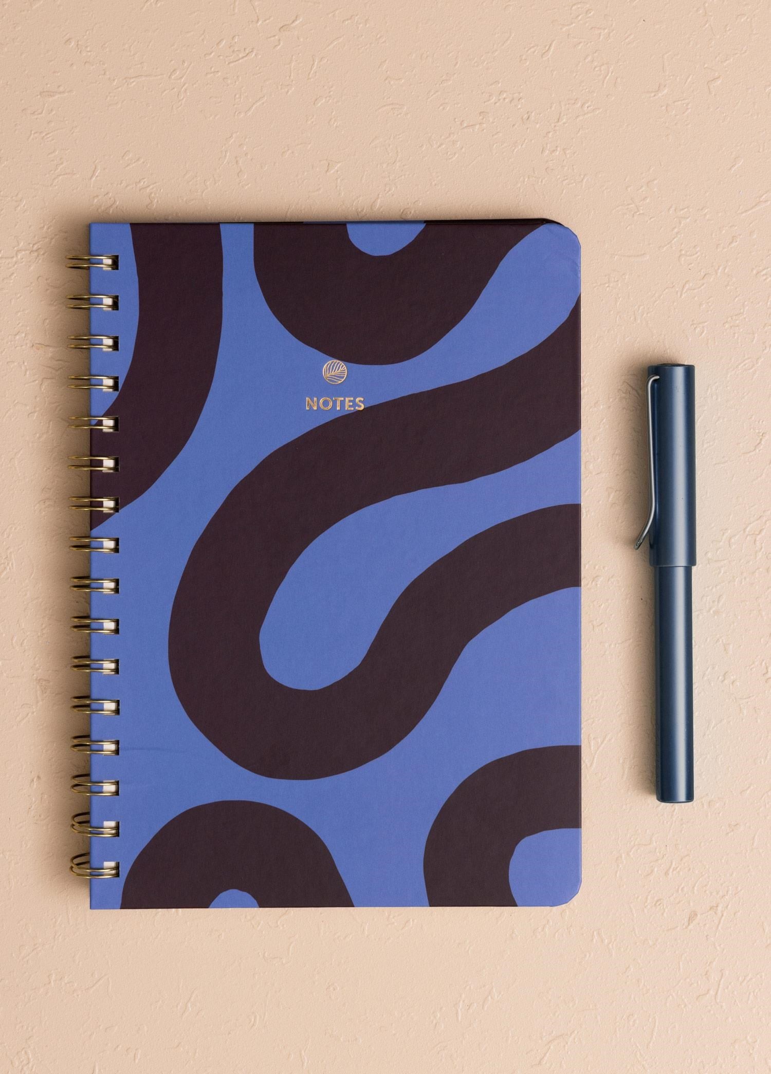 The Mia Mavi Lacivert Desenli Defter 16 x 21 cm