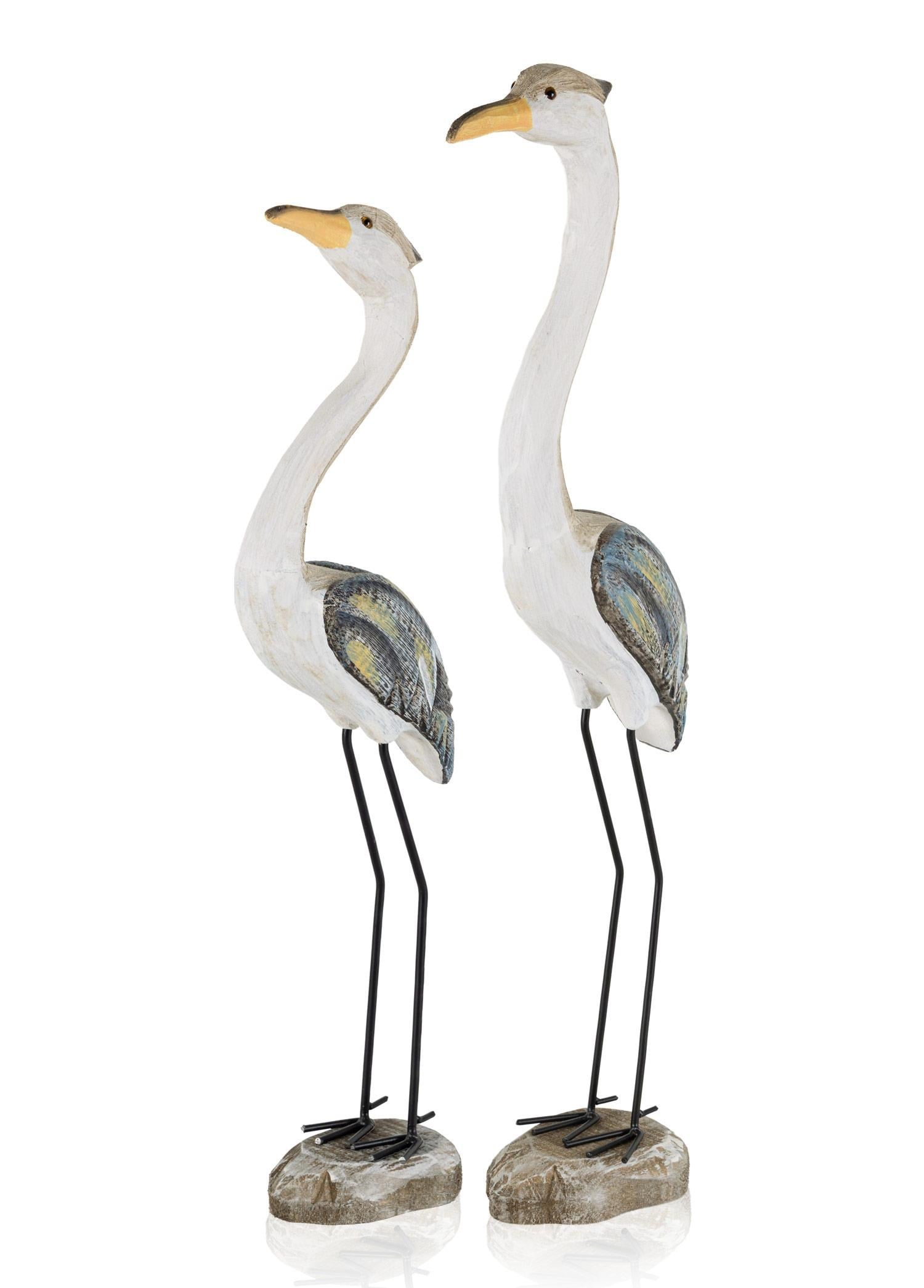 The Mia Marin 2li Dekoratif Balıkçıl Kuş Biblo Seti 61 cm